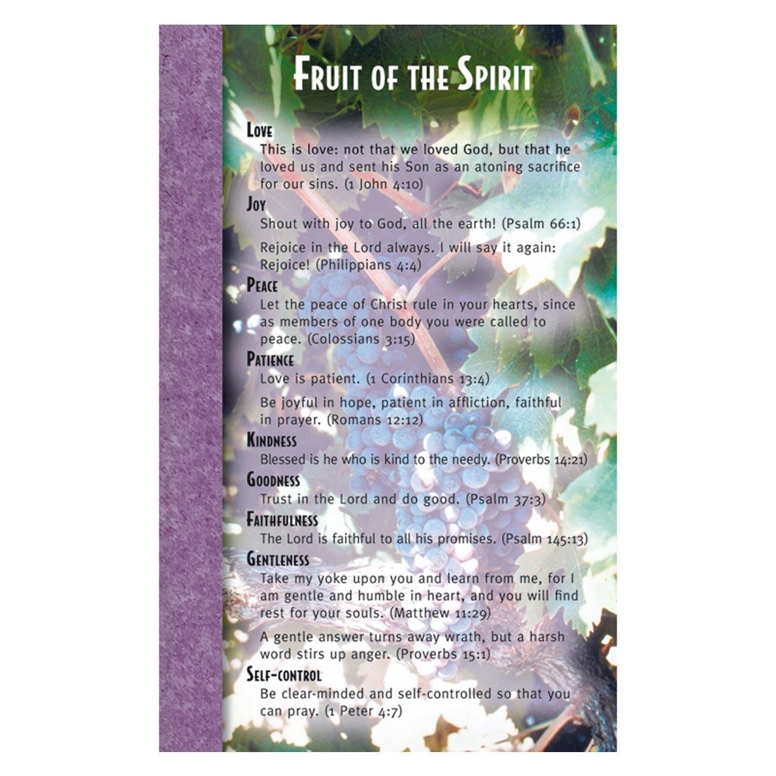Fruit Of The Spirit Memory Card with related verses