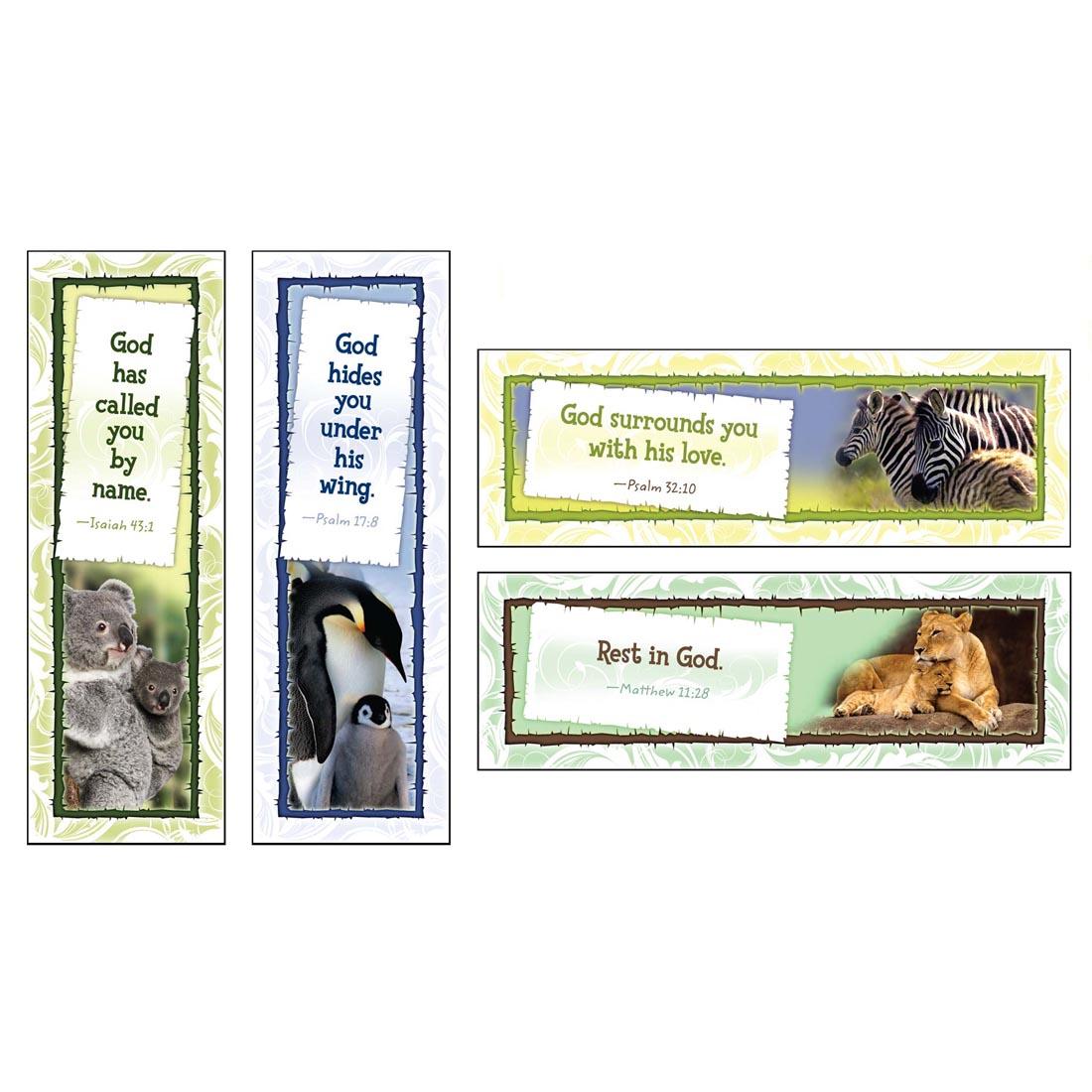 bookmarks with 4 assorted bible verses