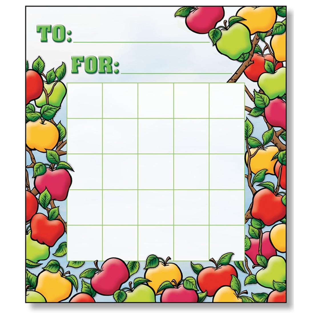 Mini Incentive Charts with red, yellow and green apples border