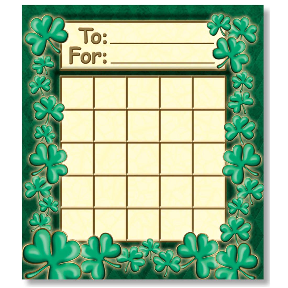 Mini Incentive Charts with shamrocks border