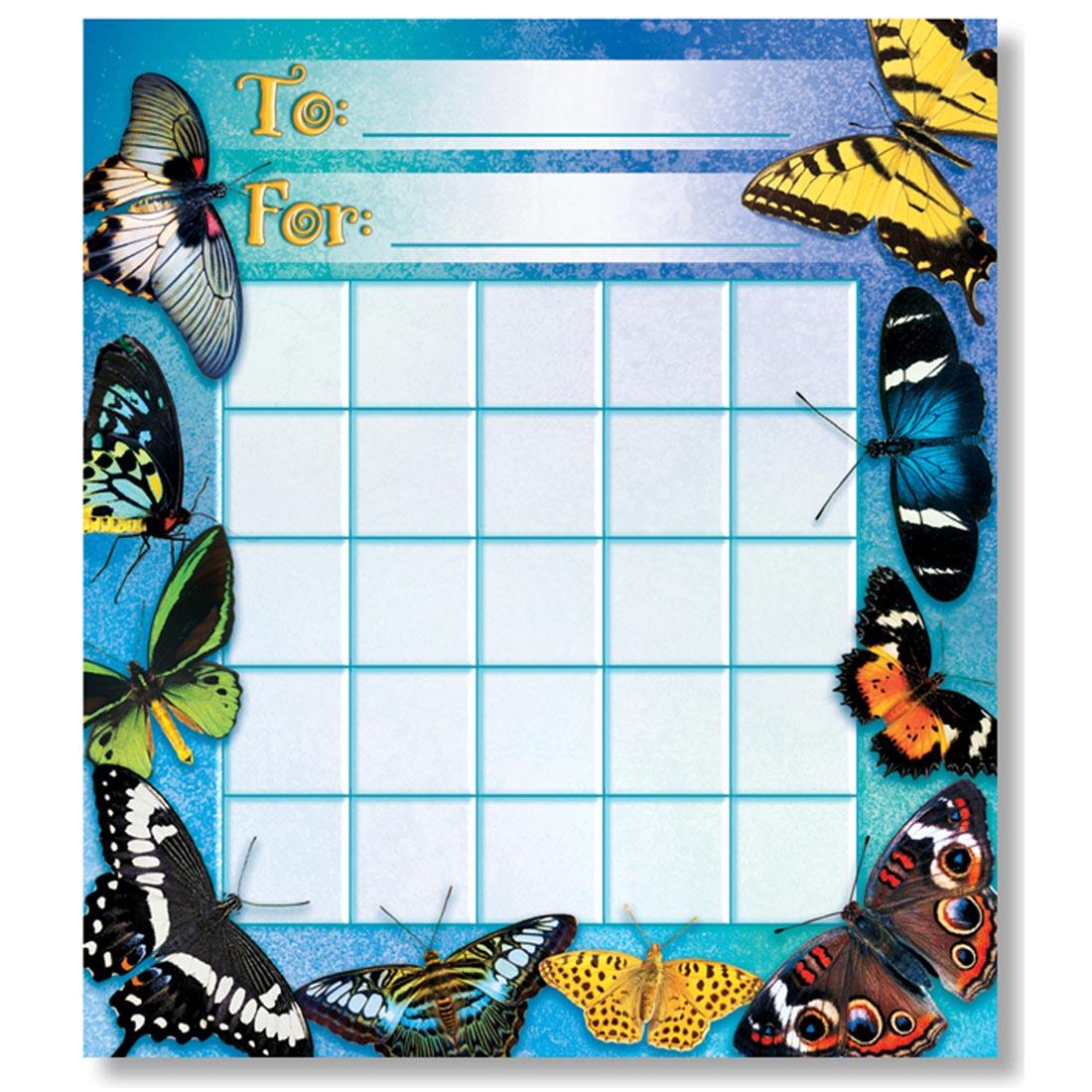 Mini Incentive Charts with assorted butterflies border
