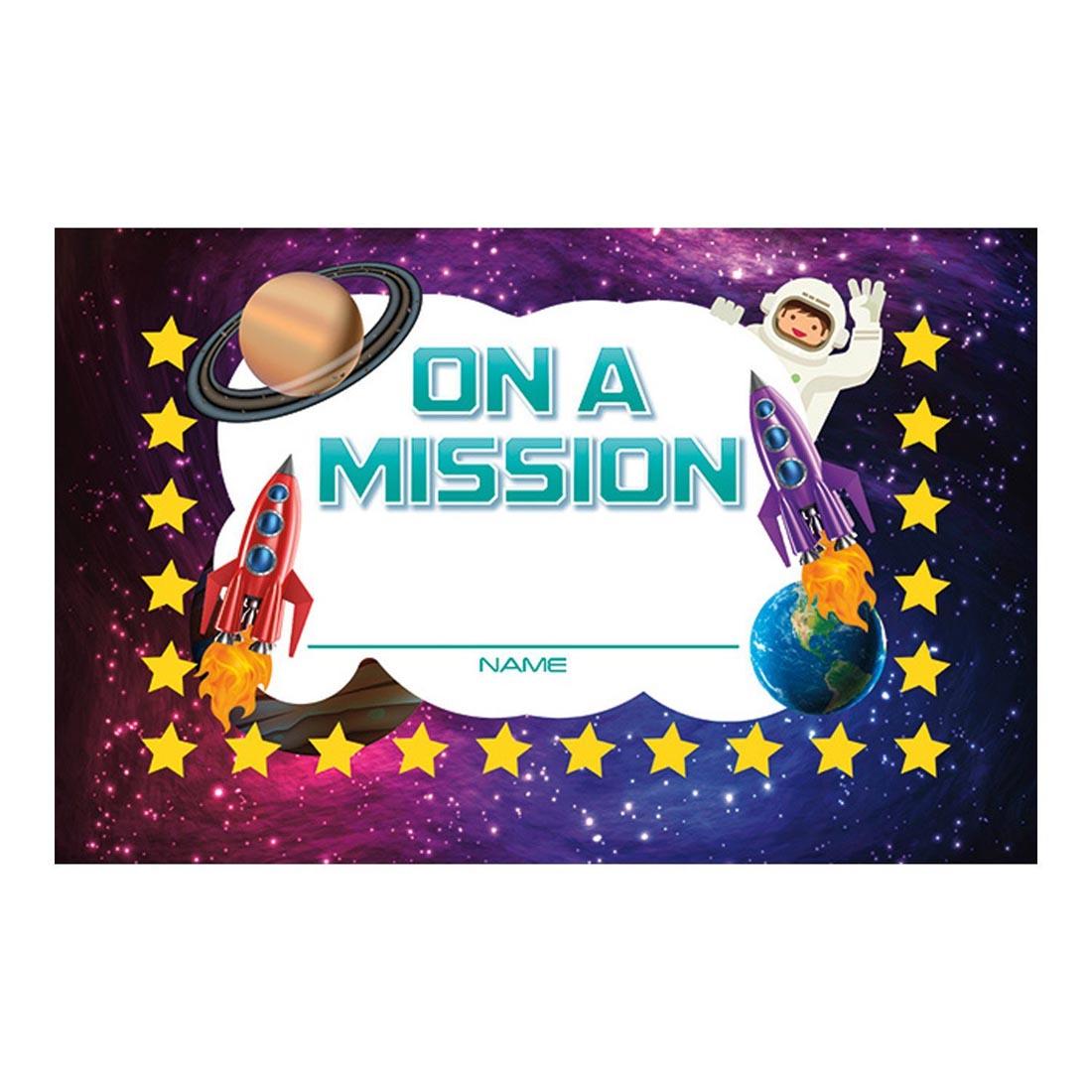 Space-themed On A Mission Incentive Punch Cards