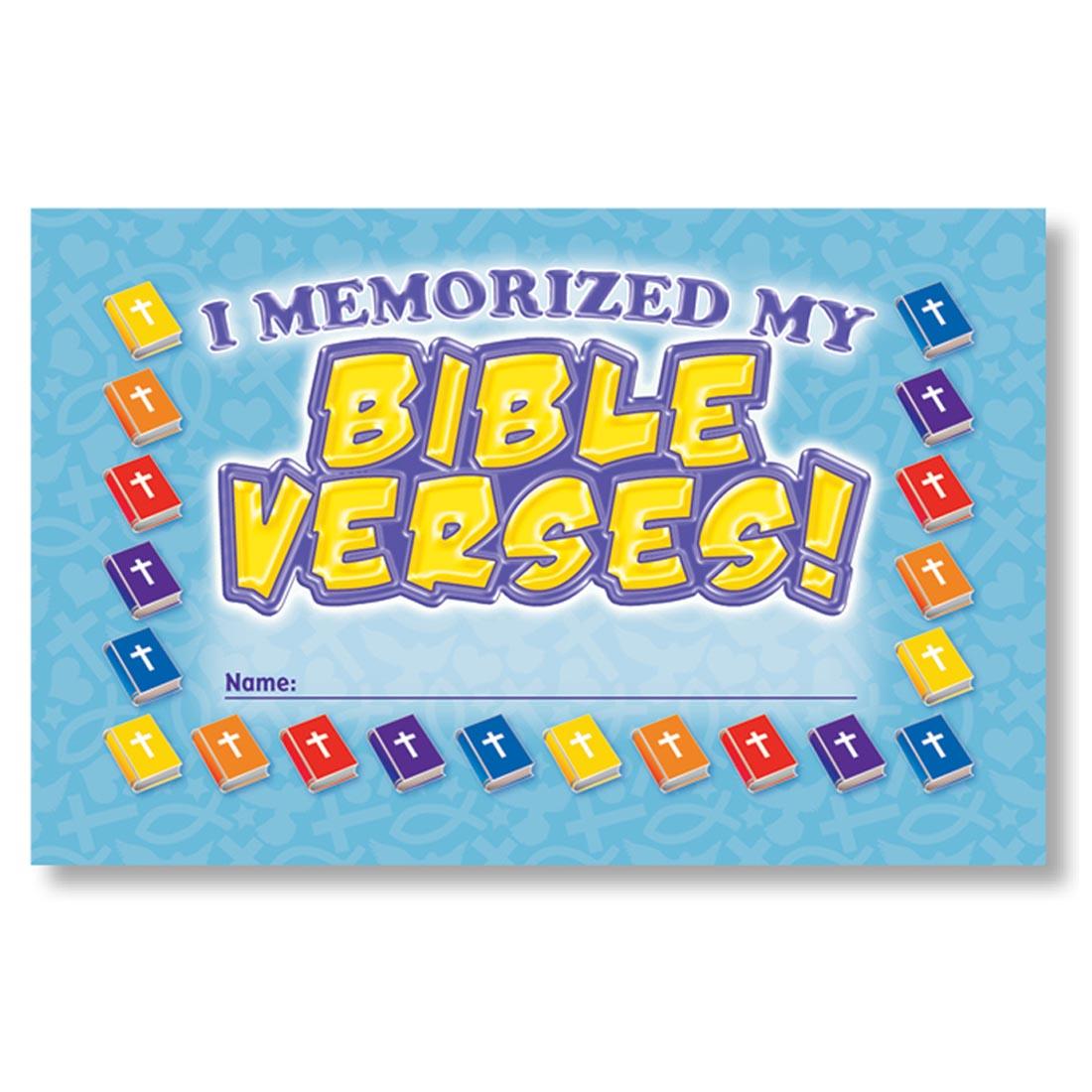 I Memorized My Bible Verses! Incentive Punch Card