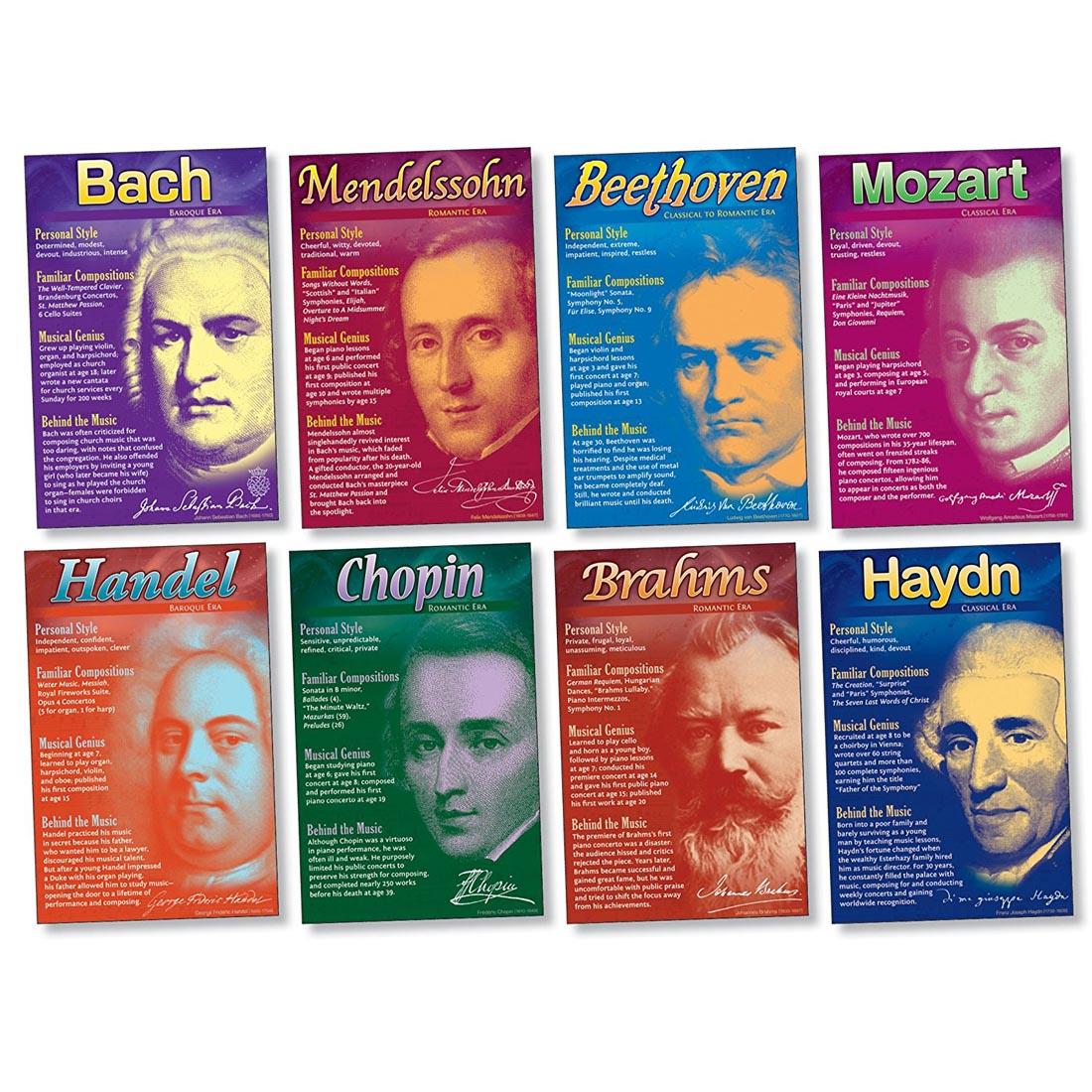 poster set with 8 music composers