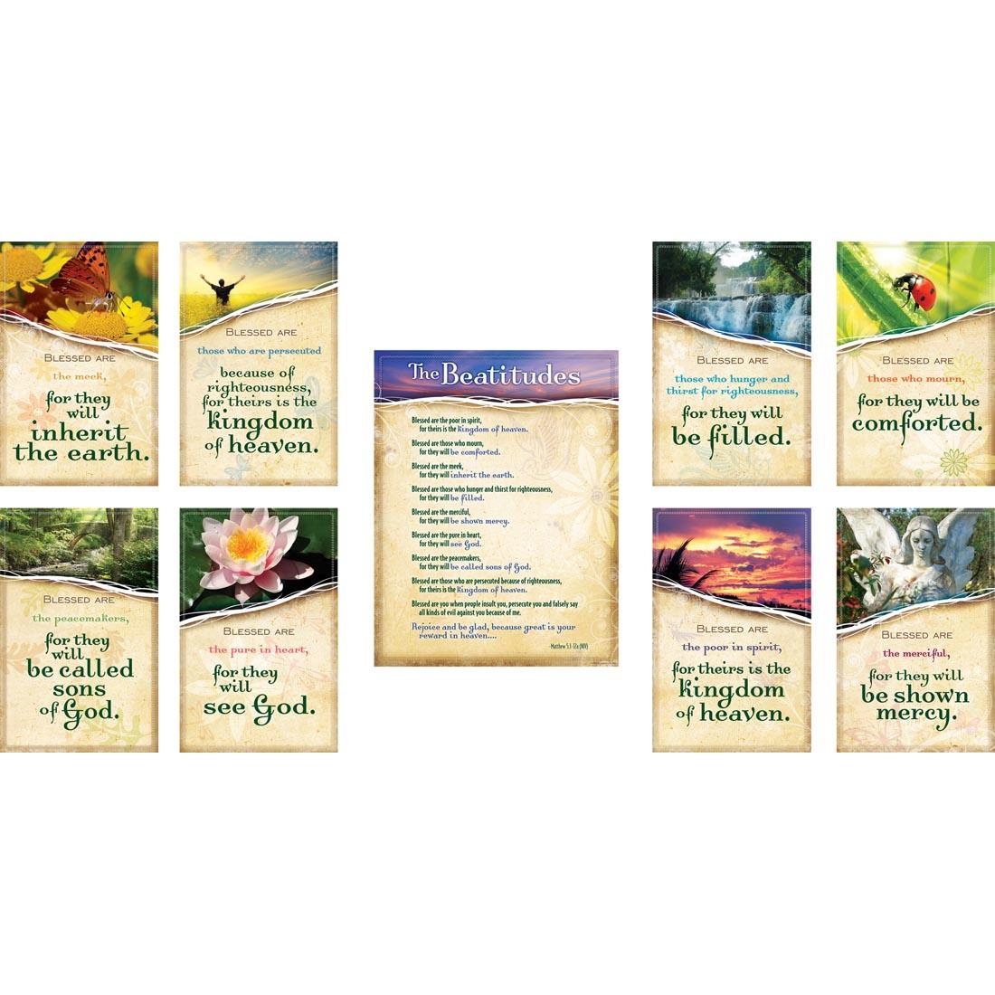 poster set featuring the biblical beatitudes