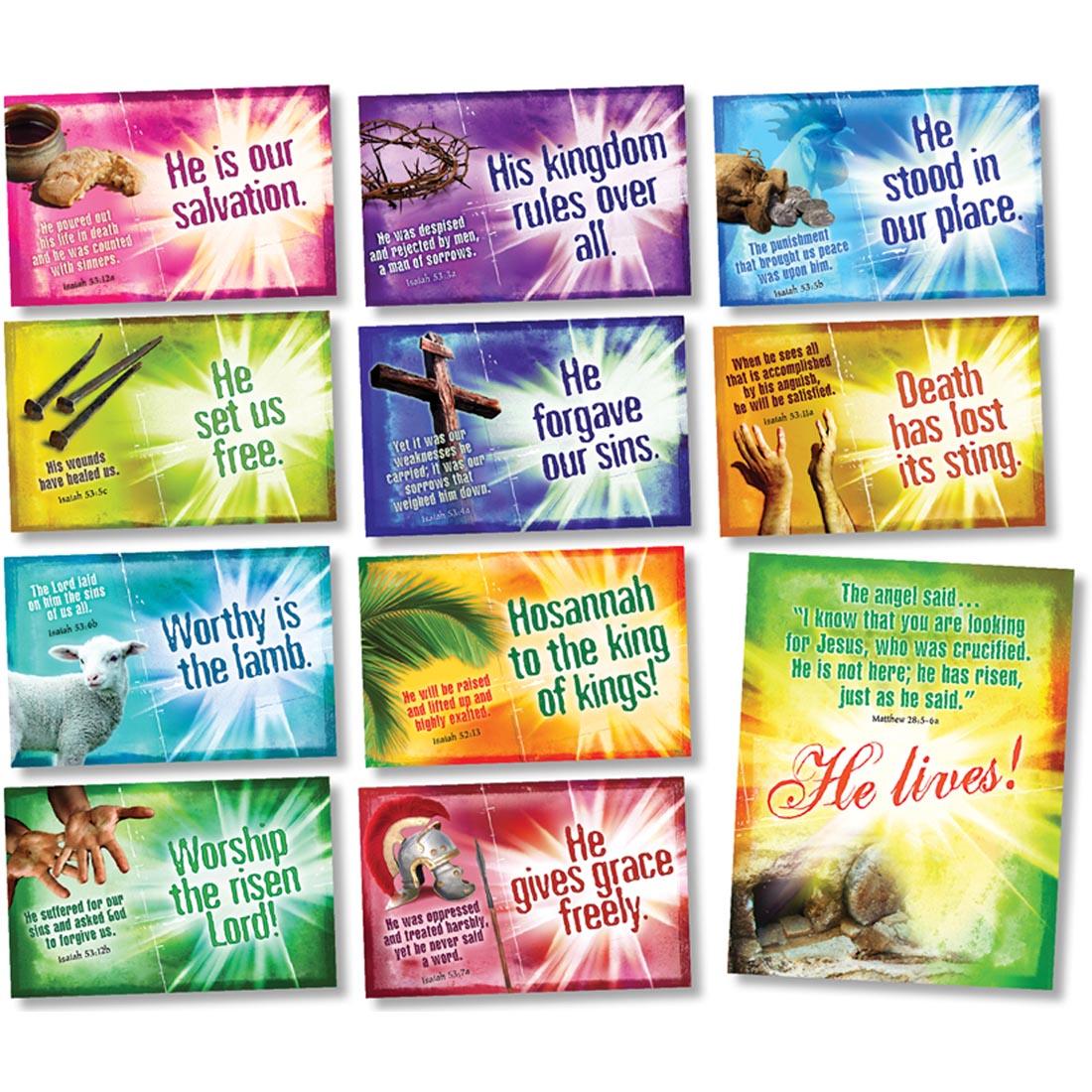 poster set with Easter-themed bible verses and phrases