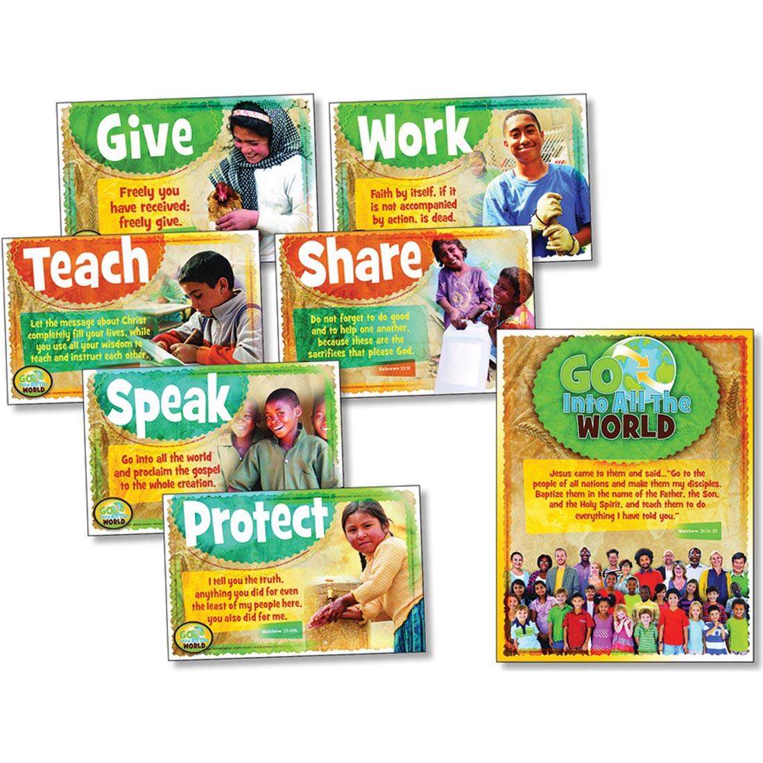 poster set with bible verses about serving others