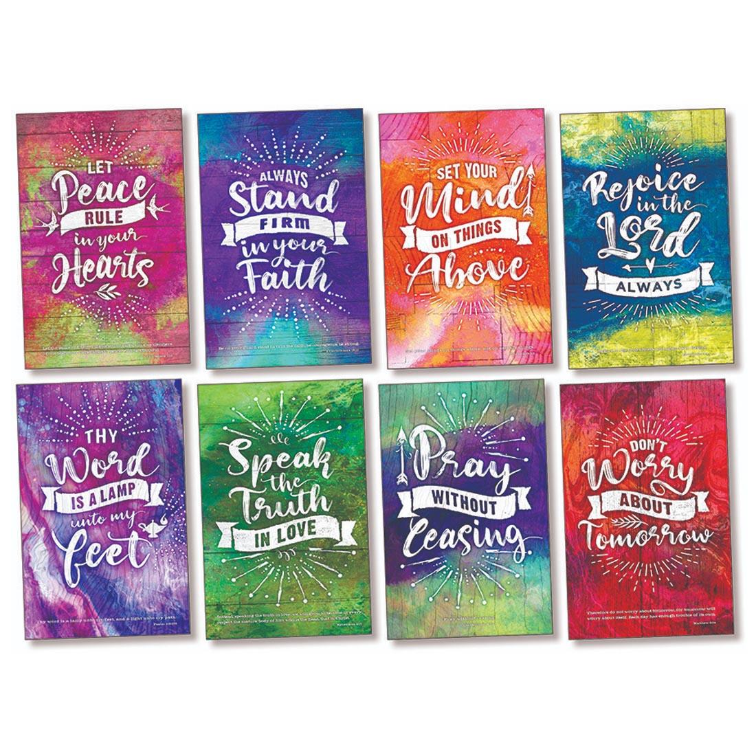 colorful poster set with biblical paraphrases