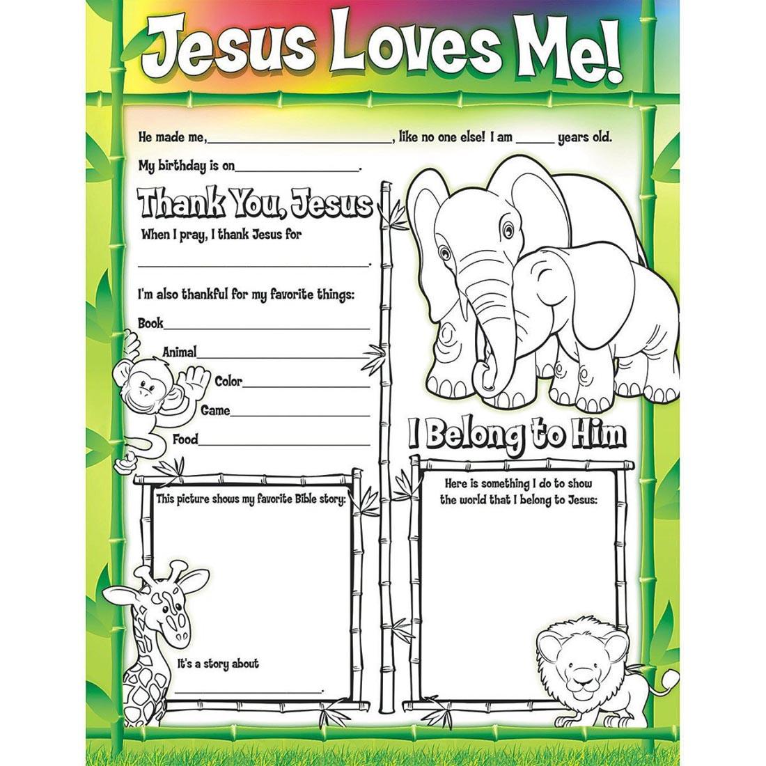 Jesus loves me fill-in student poster