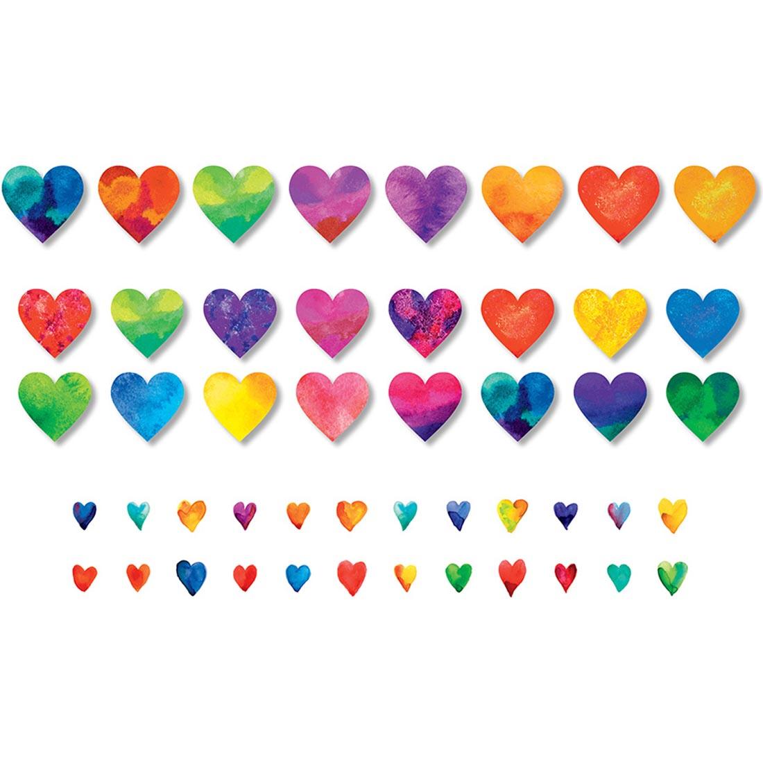 decorative hearts in assorted colors