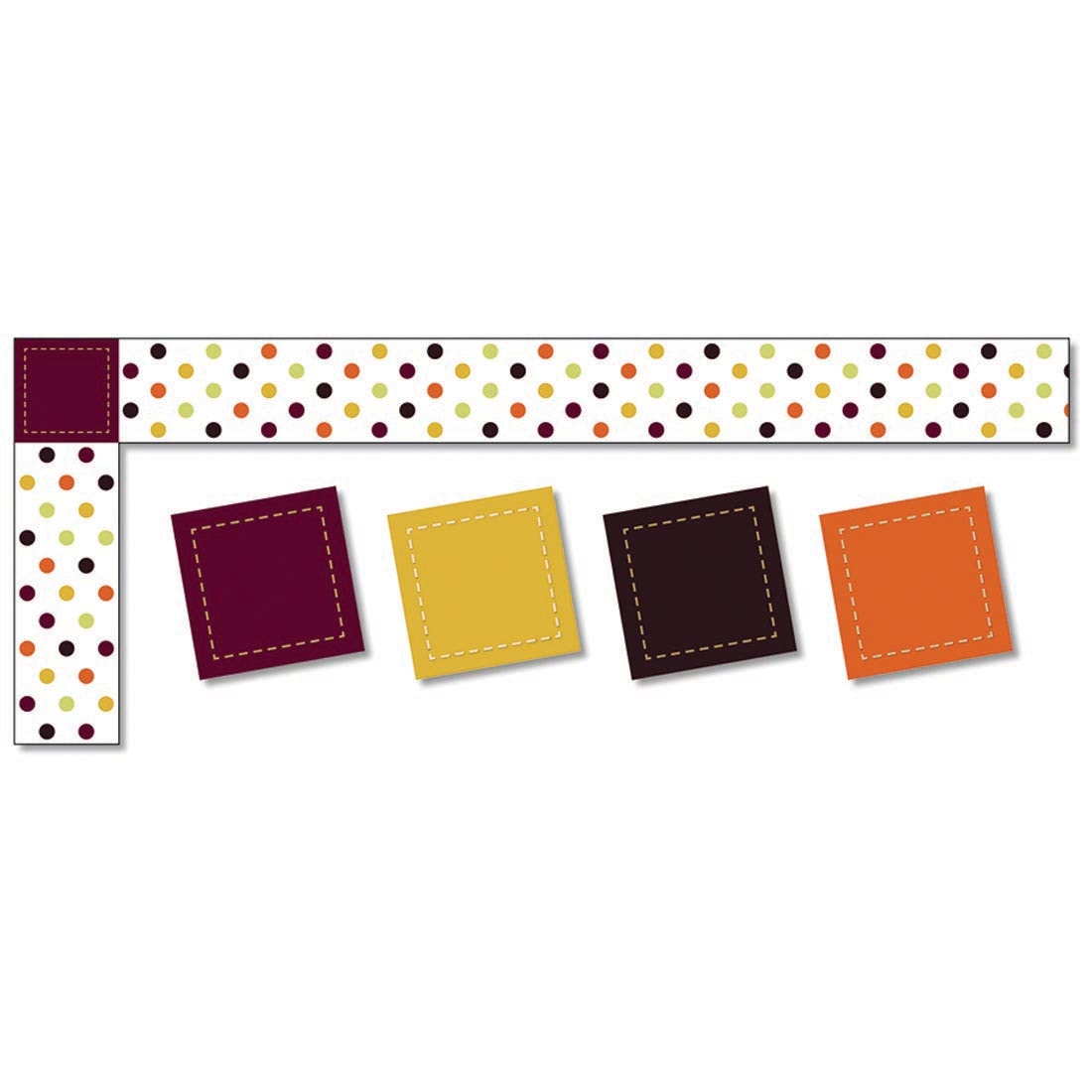 2 partial strips plus 4 corner pieces from Autumn Polka Dots All Around The Board Trimmer By North Star Teacher Resources
