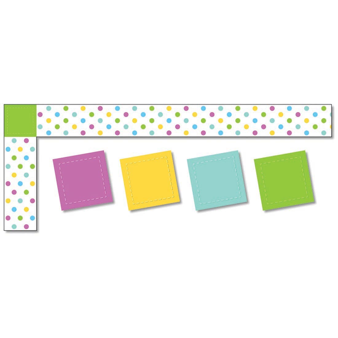 2 partial strips plus 4 corner pieces from Spring Polka Dots All Around The Board Trimmer By North Star Teacher Resources