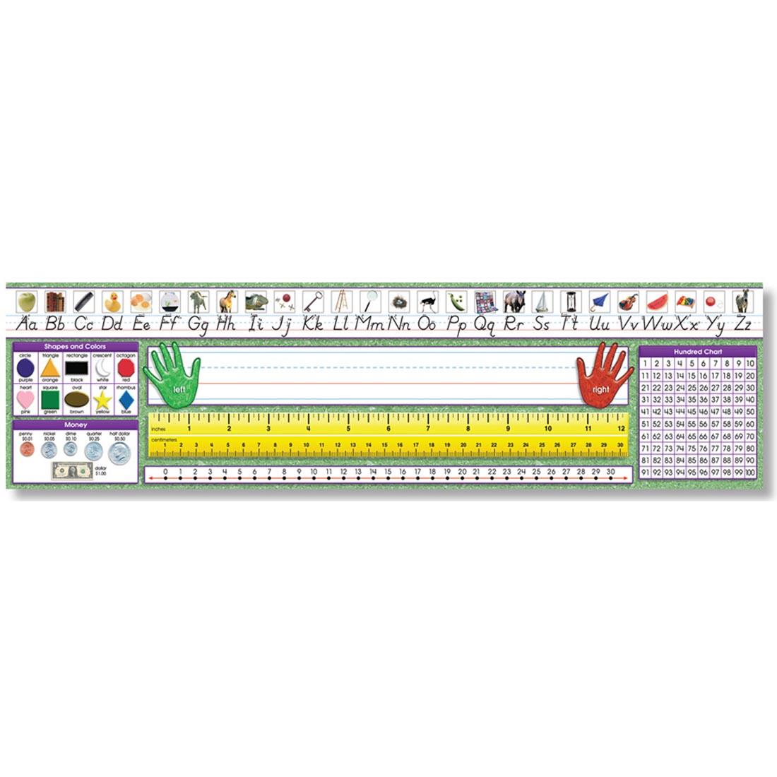 Primary Modern Manuscript Desk Plates with various learning tools