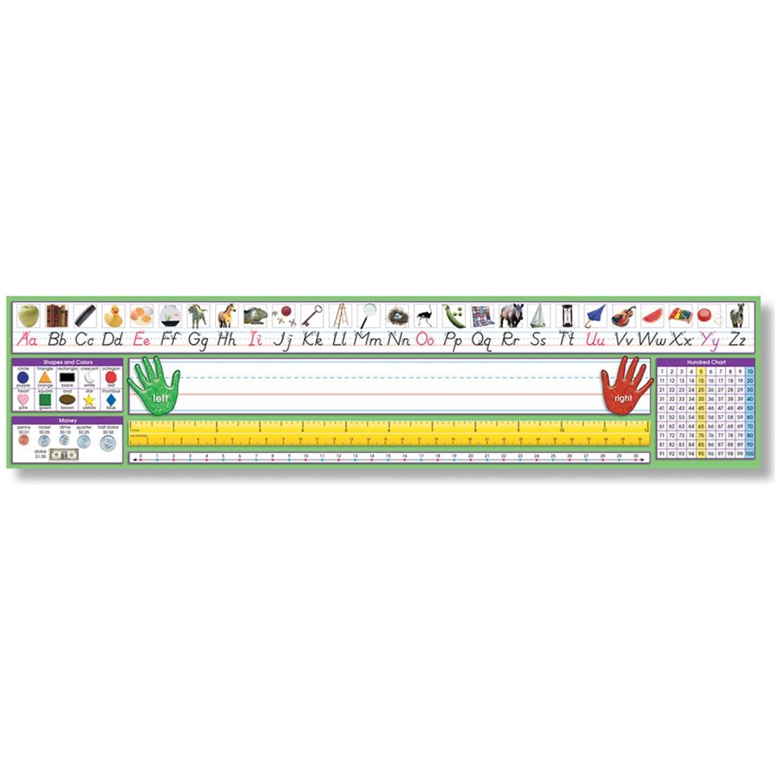 Adhesive Primary Modern Manuscript Desk Plates with various learning tools
