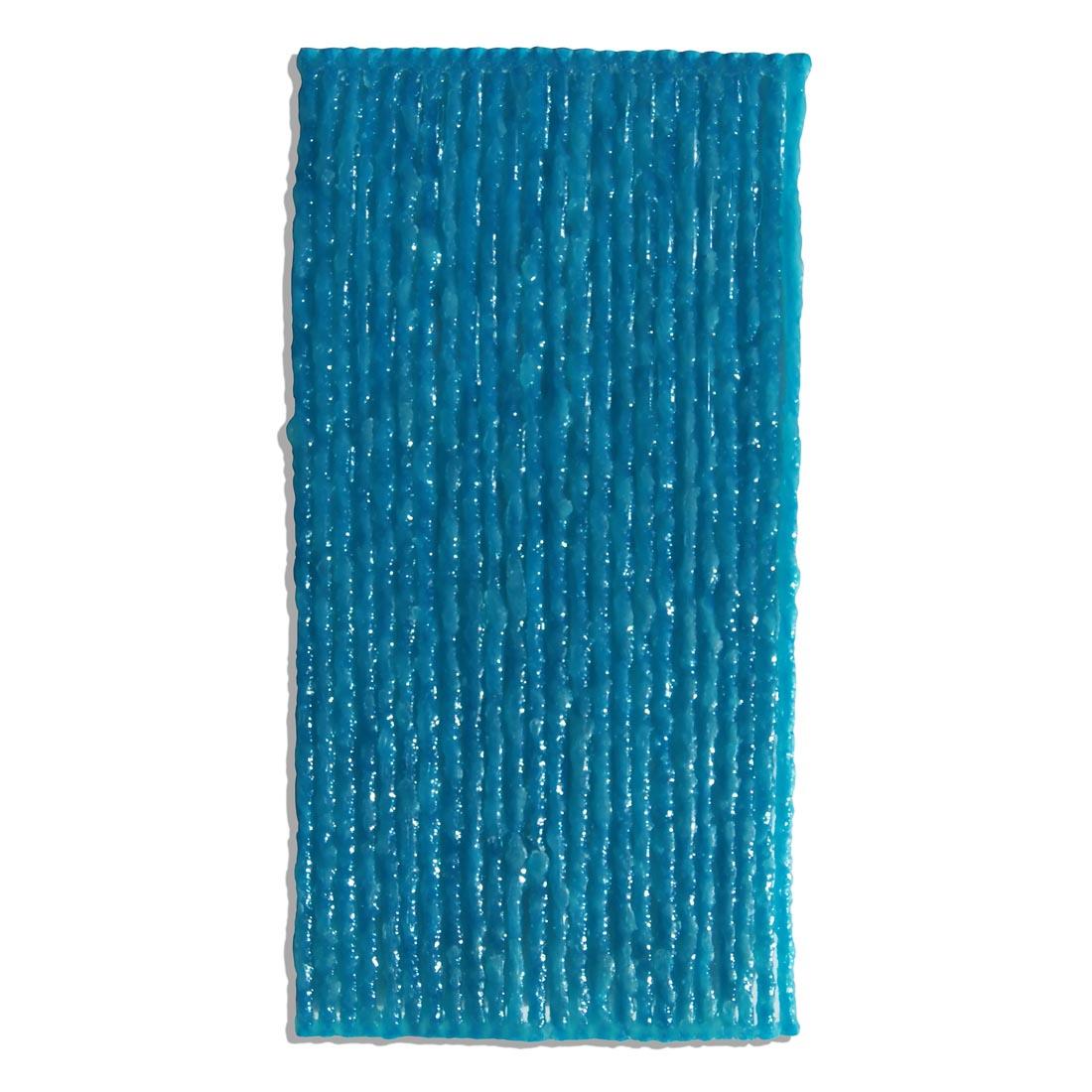 yarn pieces coated with light blue wax