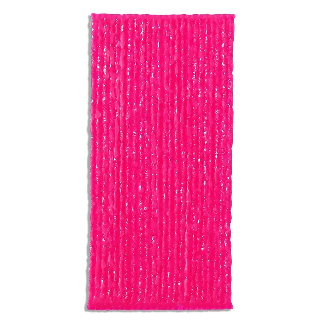 yarn pieces coated with pink wax