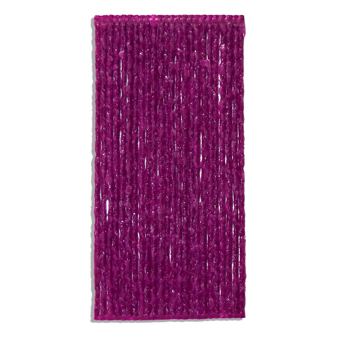 yarn pieces coated with purple wax