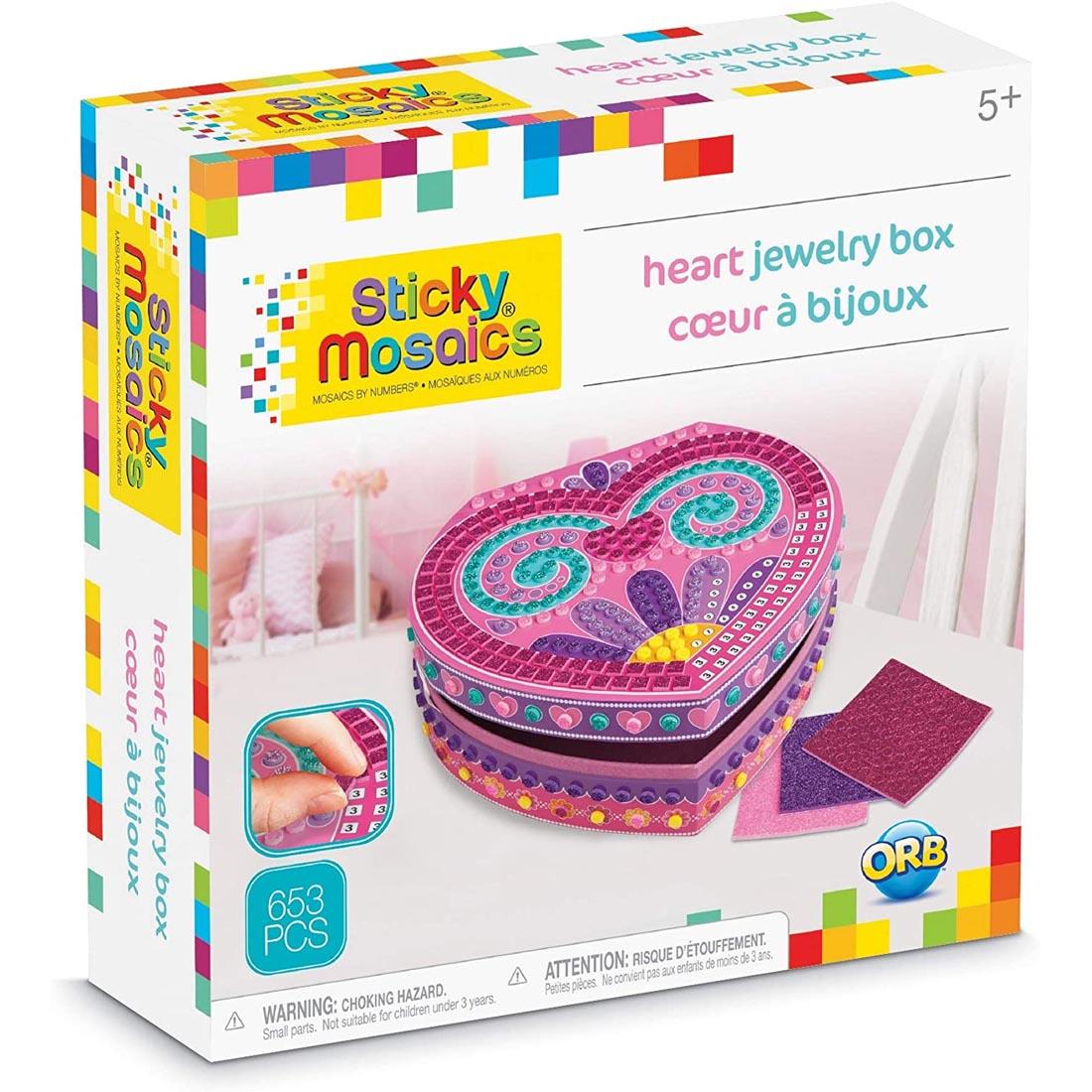 Box front of Sticky Mosaics Heart Jewelry Box