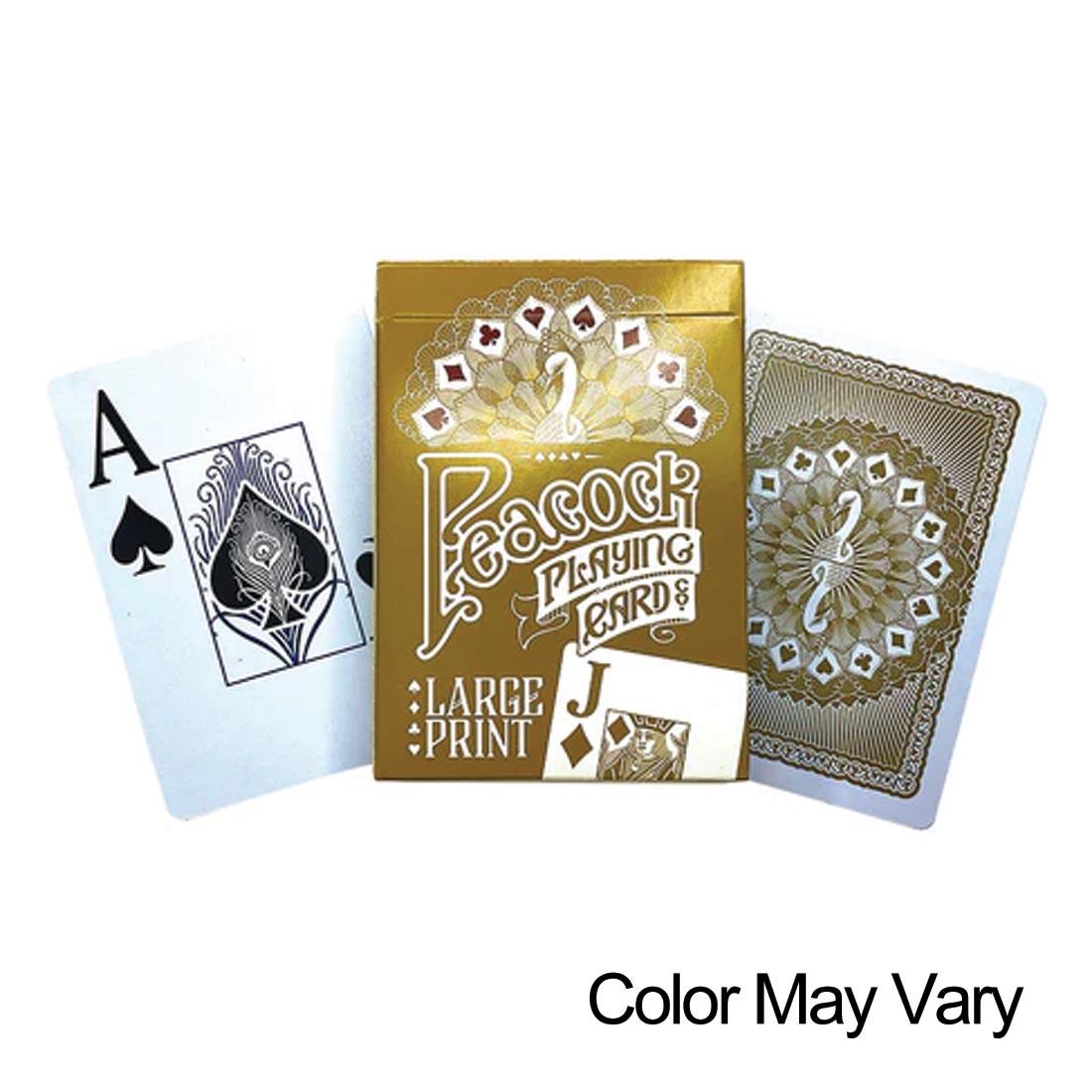 Peacock Large Print Playing Cards plus text Color May Vary