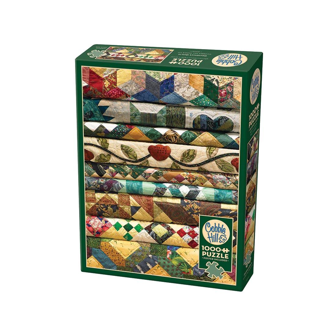 box for Grandma's Quilts 1000-Piece Puzzle By Cobble Hill