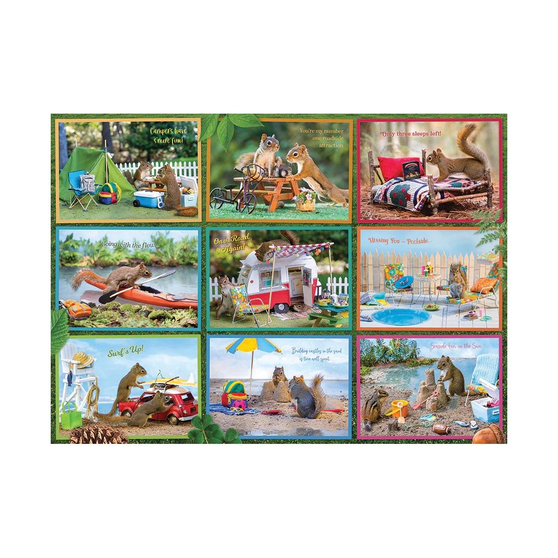 artwork for the Squirrels on Vacation 1000-Piece Puzzle By Cobble Hill