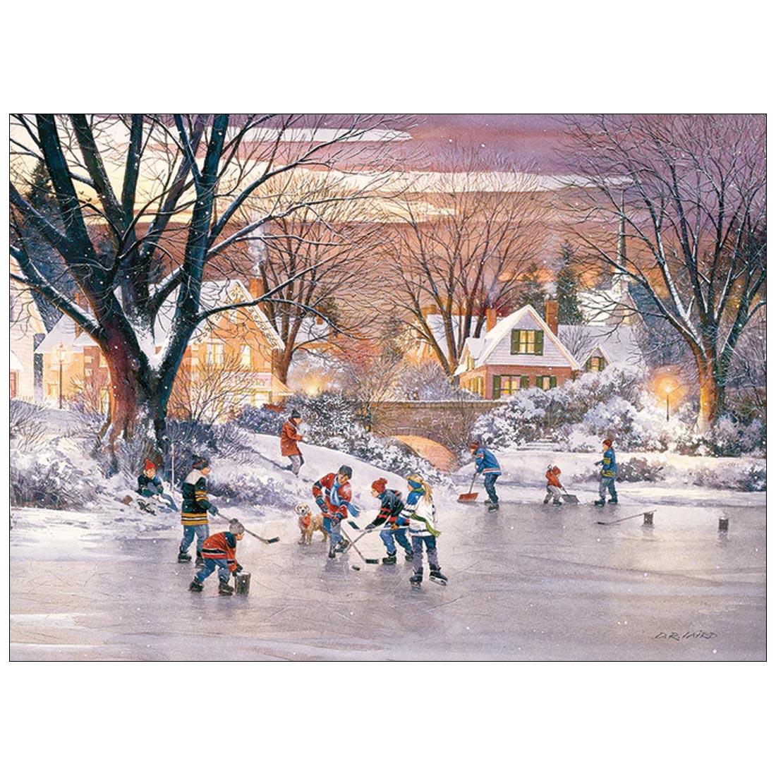 artwork for Hometown Hockey 1000-Piece Puzzle By Cobble Hill