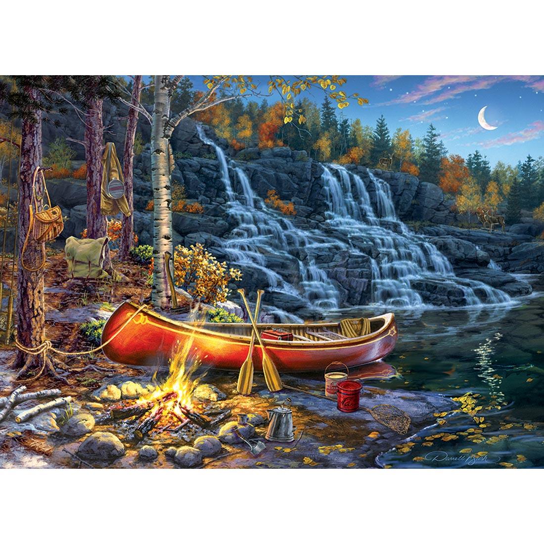 artwork for Waterfall Camp 1000-Piece Puzzle By Cobble Hill