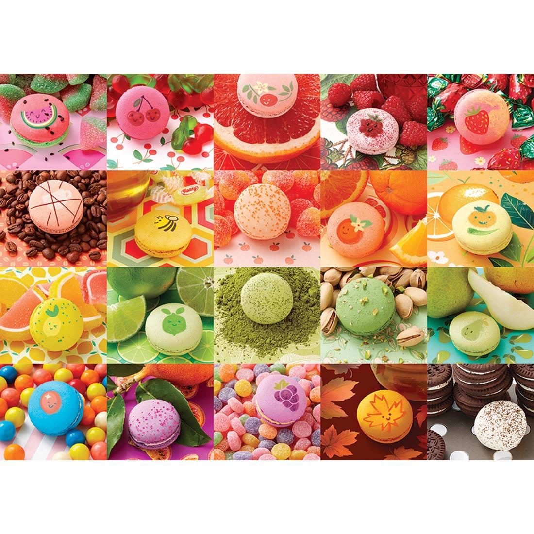 artwork for Nom Nom Macarons 500-Piece Puzzle By Cobble Hill