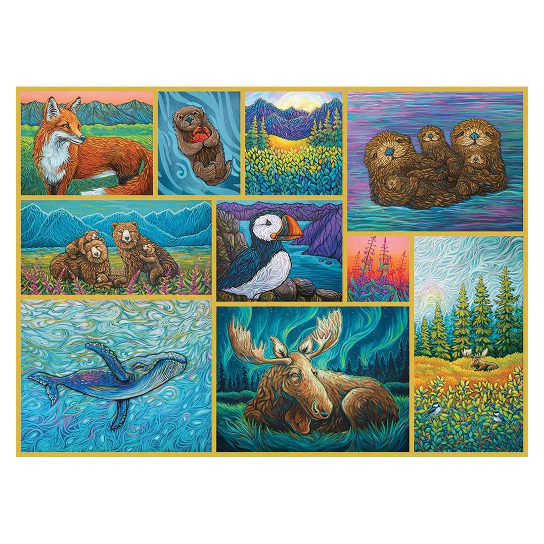 artwork for Alaskan Animals 500-Piece Puzzle By Cobble Hill