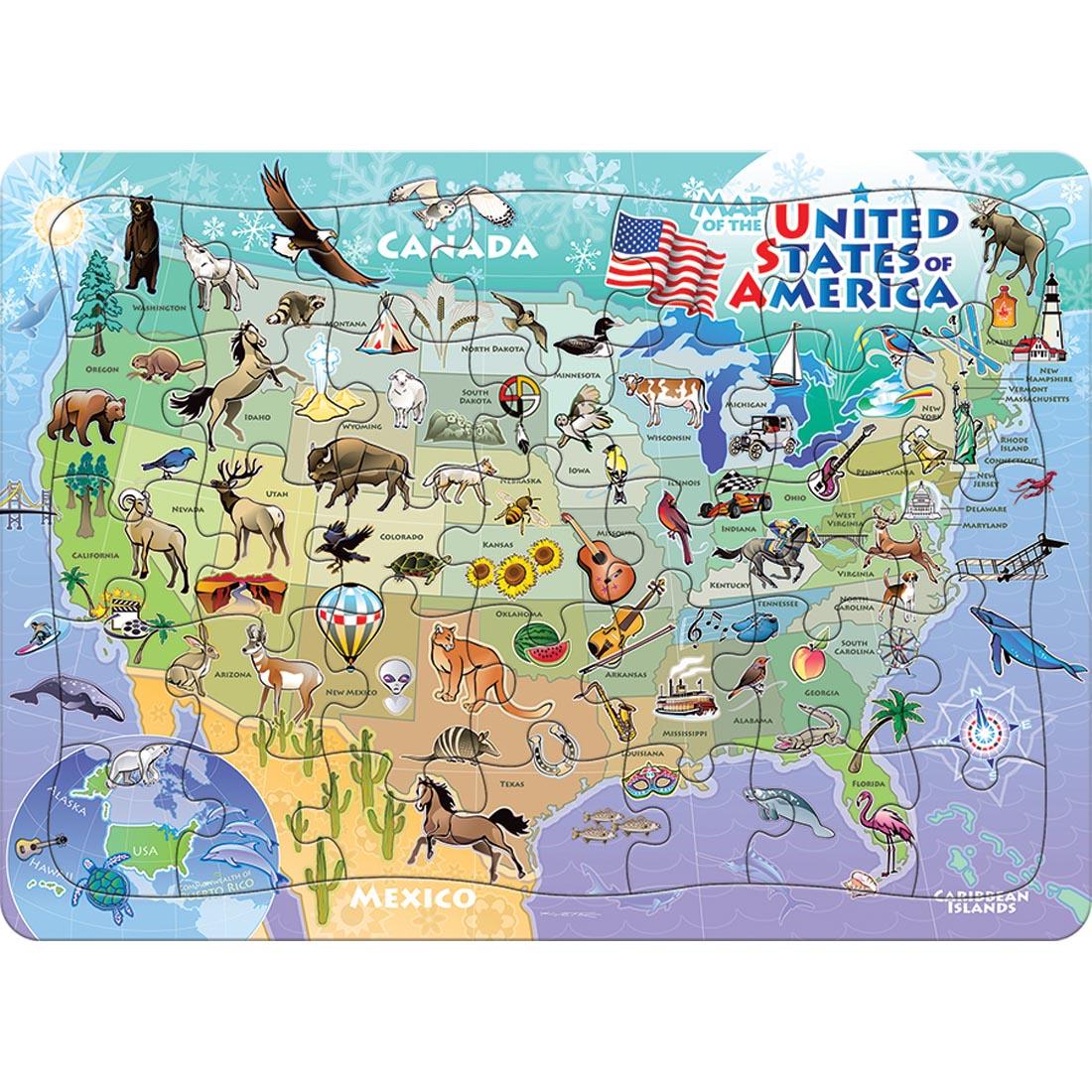 Map Of the United States Of America 35-Piece Tray Puzzle By Cobble Hill