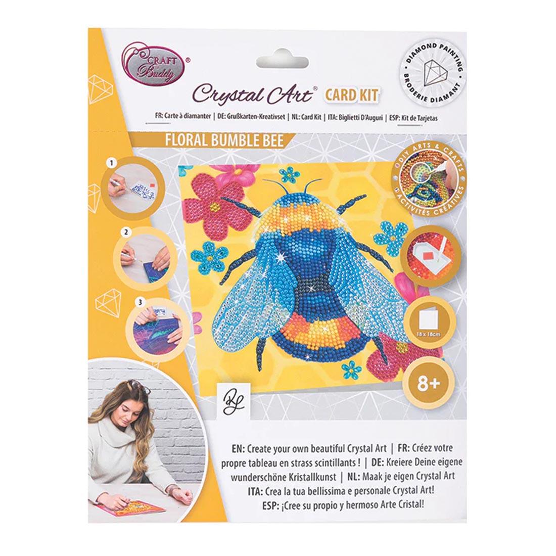 Crystal Art Floral Bumble Bee Card Kit