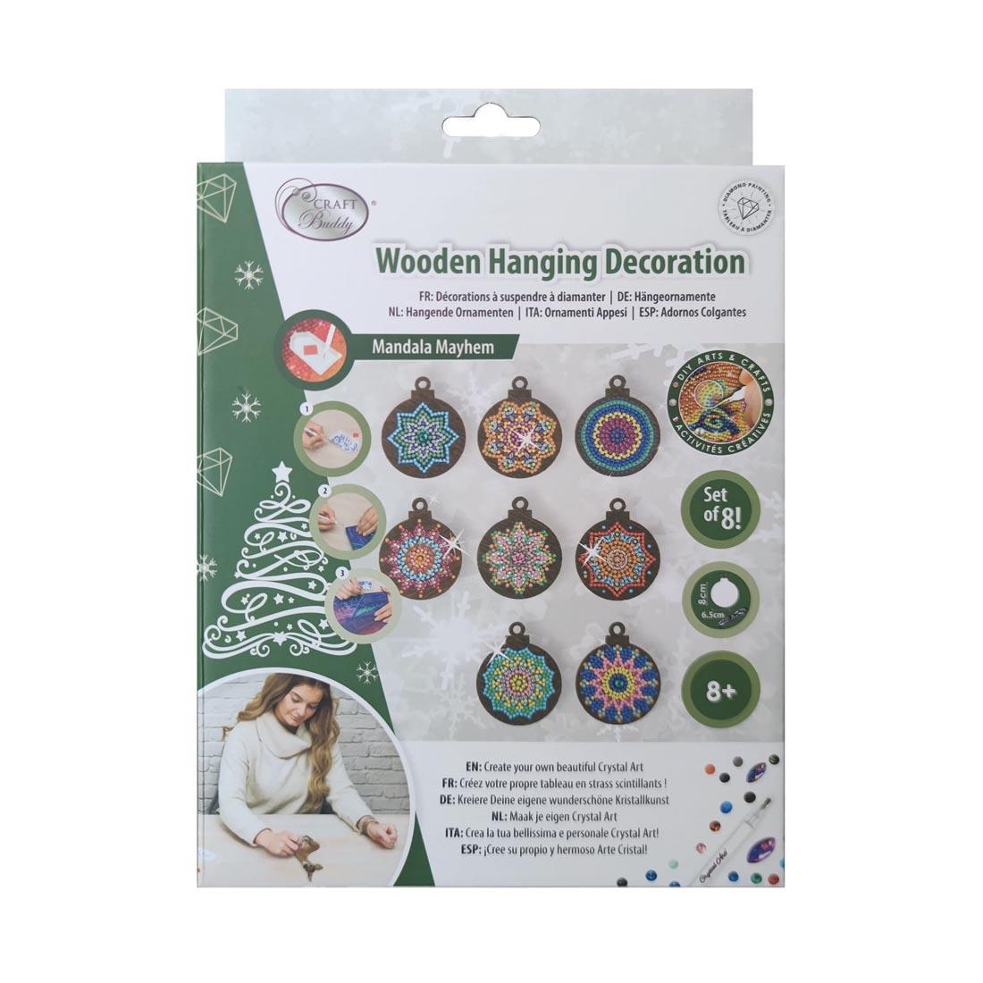 Crystal Art Mandala Mayhem Wooden Hanging Decoration Kit