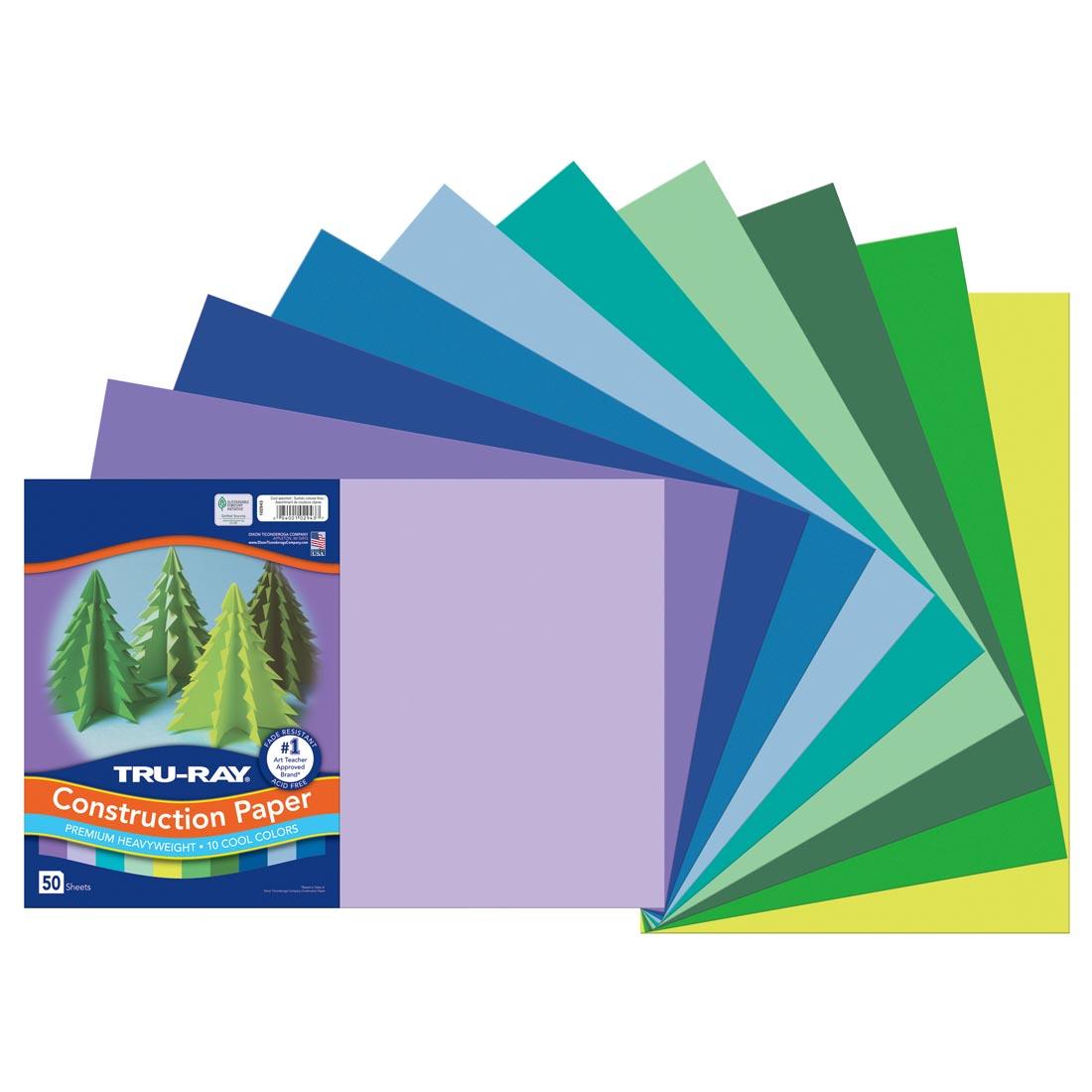 Tru-Ray Construction Paper 12x18" Cool Color Assortment