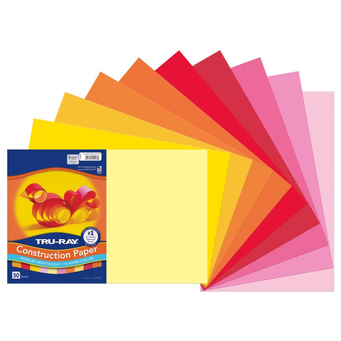 Tru-Ray Construction Paper 12x18" Warm Color Assortment