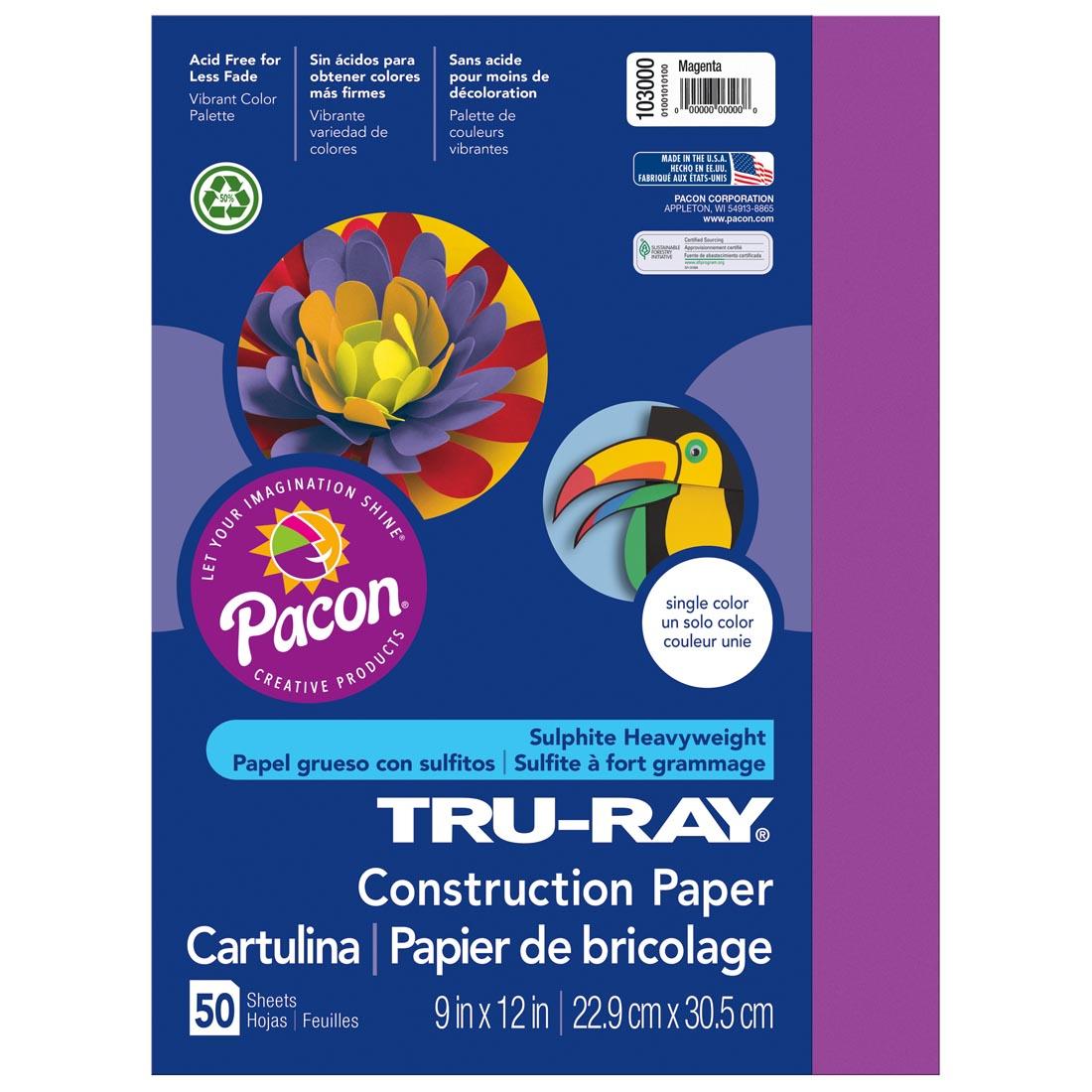 Tru-Ray Magenta Construction Paper