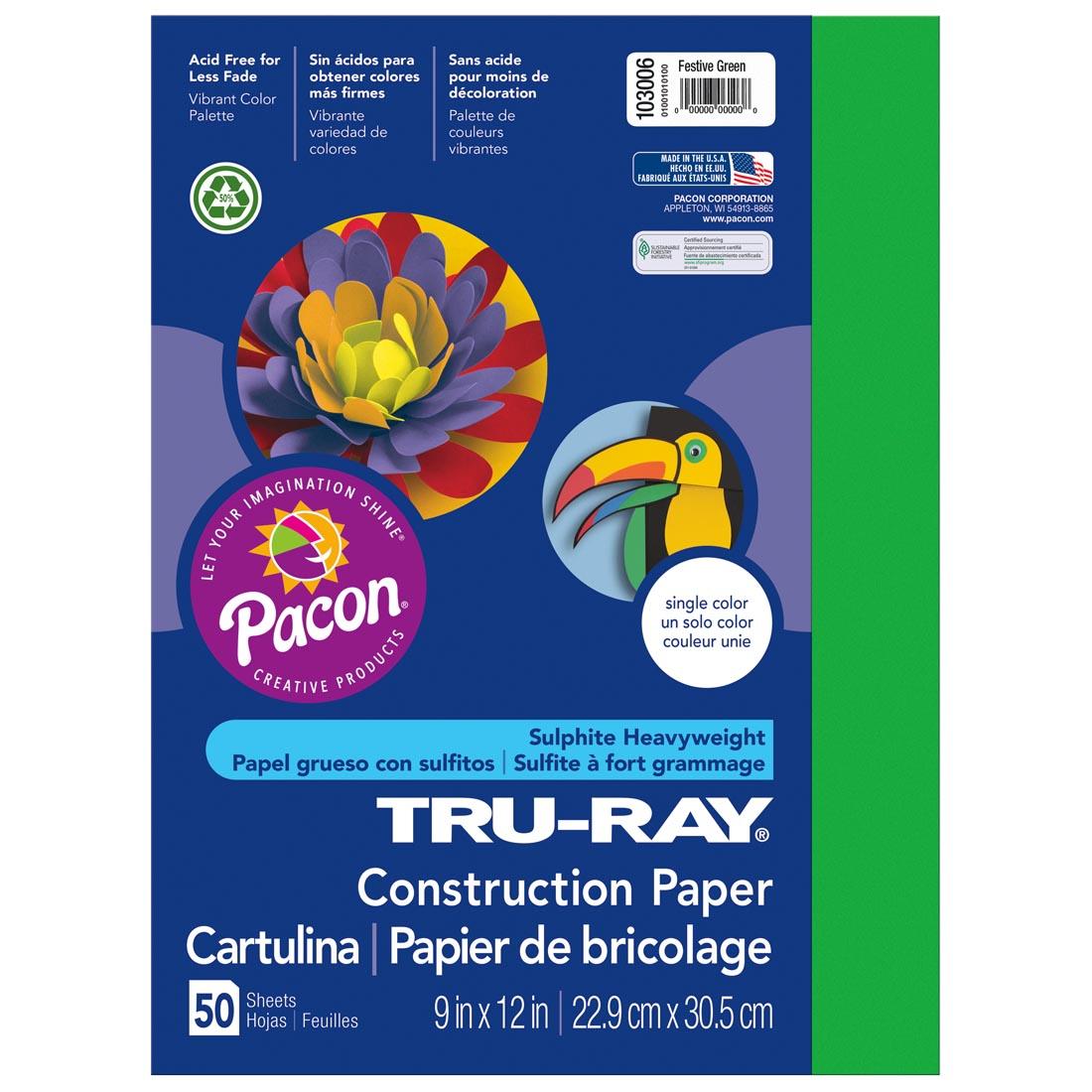 Tru-Ray Festive Green Construction Paper