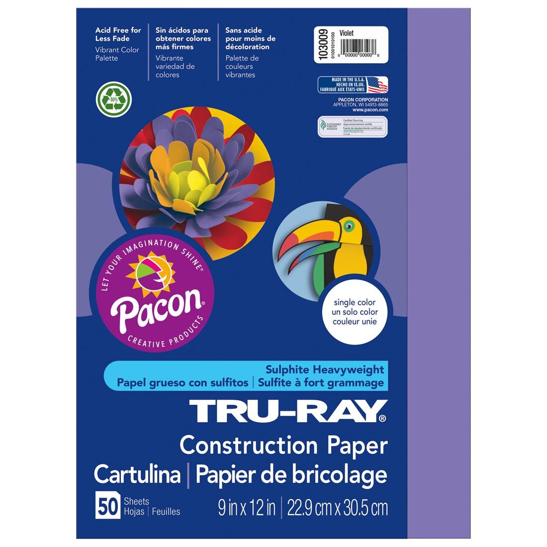 Tru-Ray Violet Construction Paper