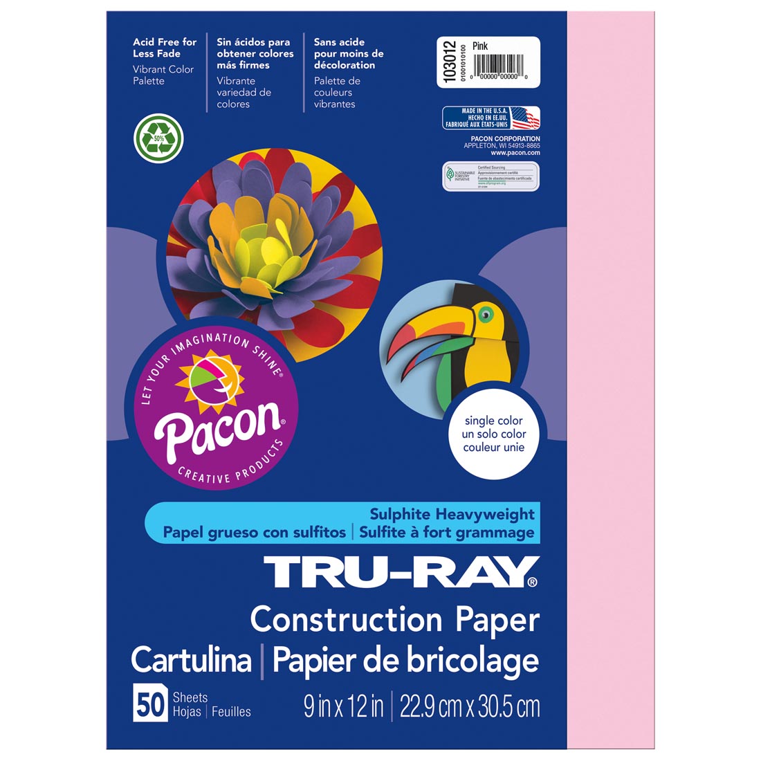 Tru-Ray Pink Construction Paper