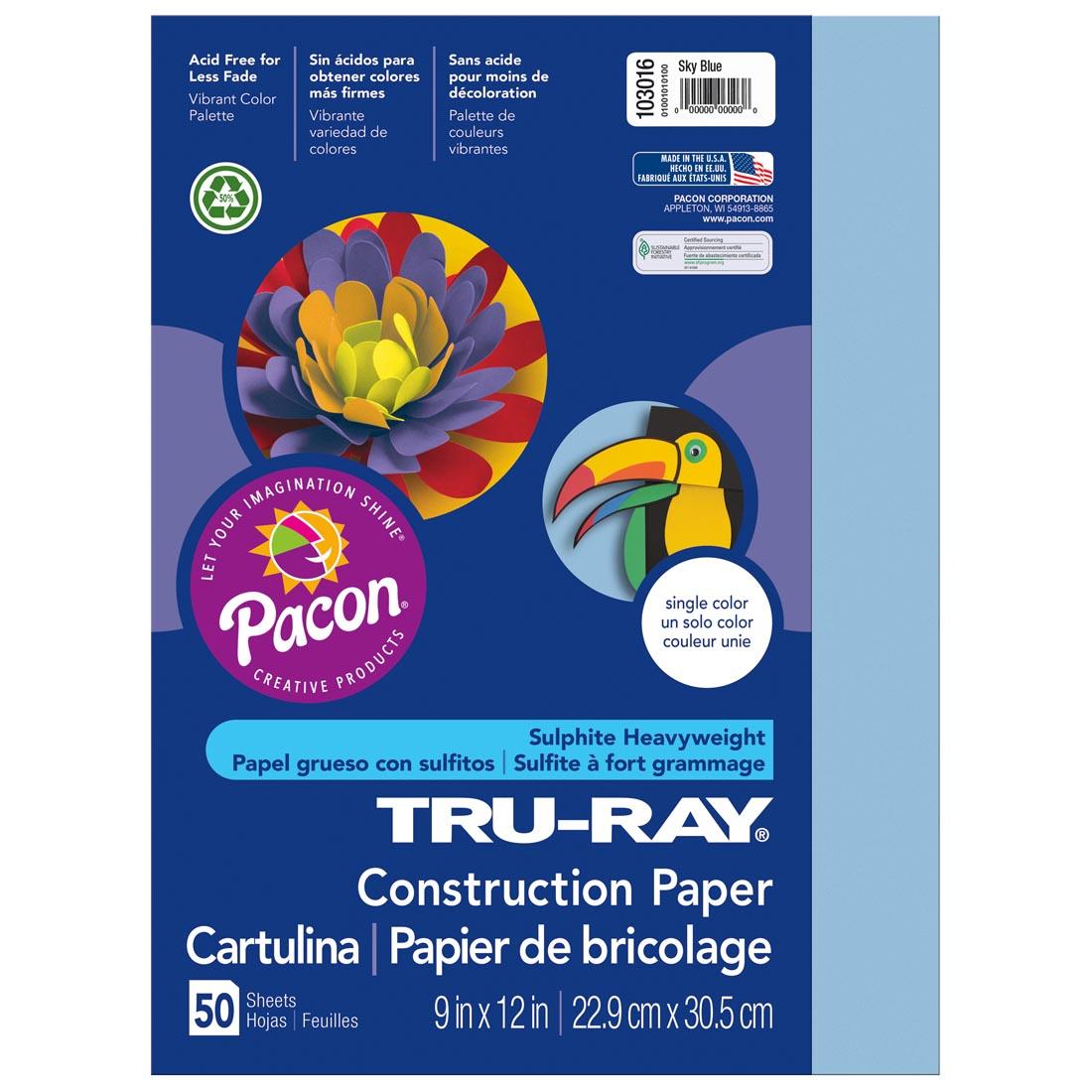 Tru-Ray Sky Blue Construction Paper