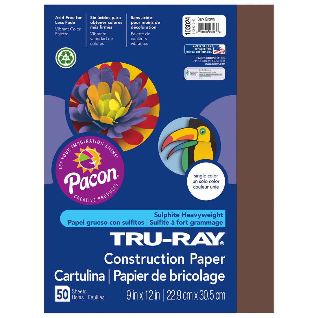 Dark Brown Tru-Ray Construction Paper