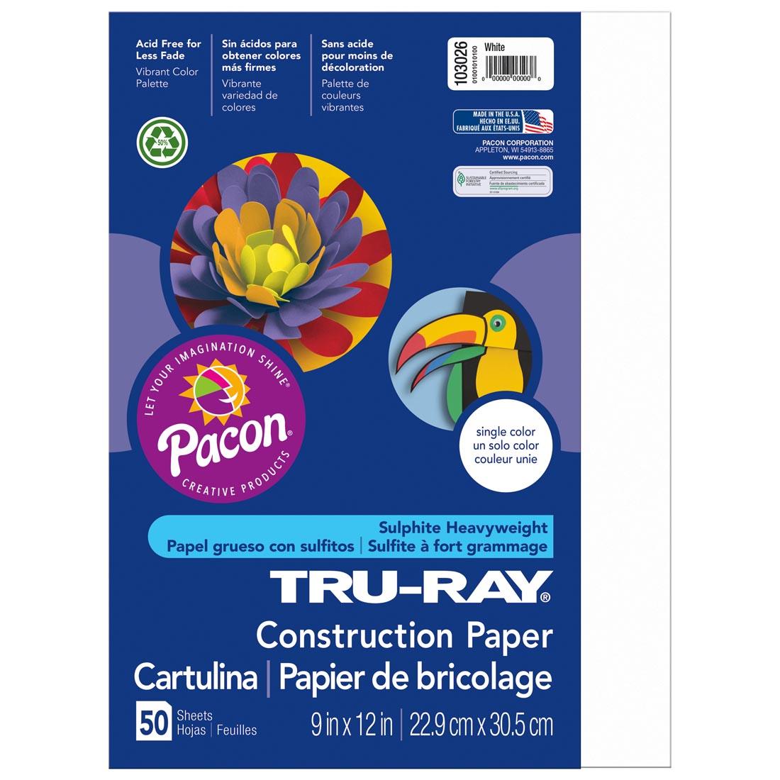 White Tru-Ray Construction Paper