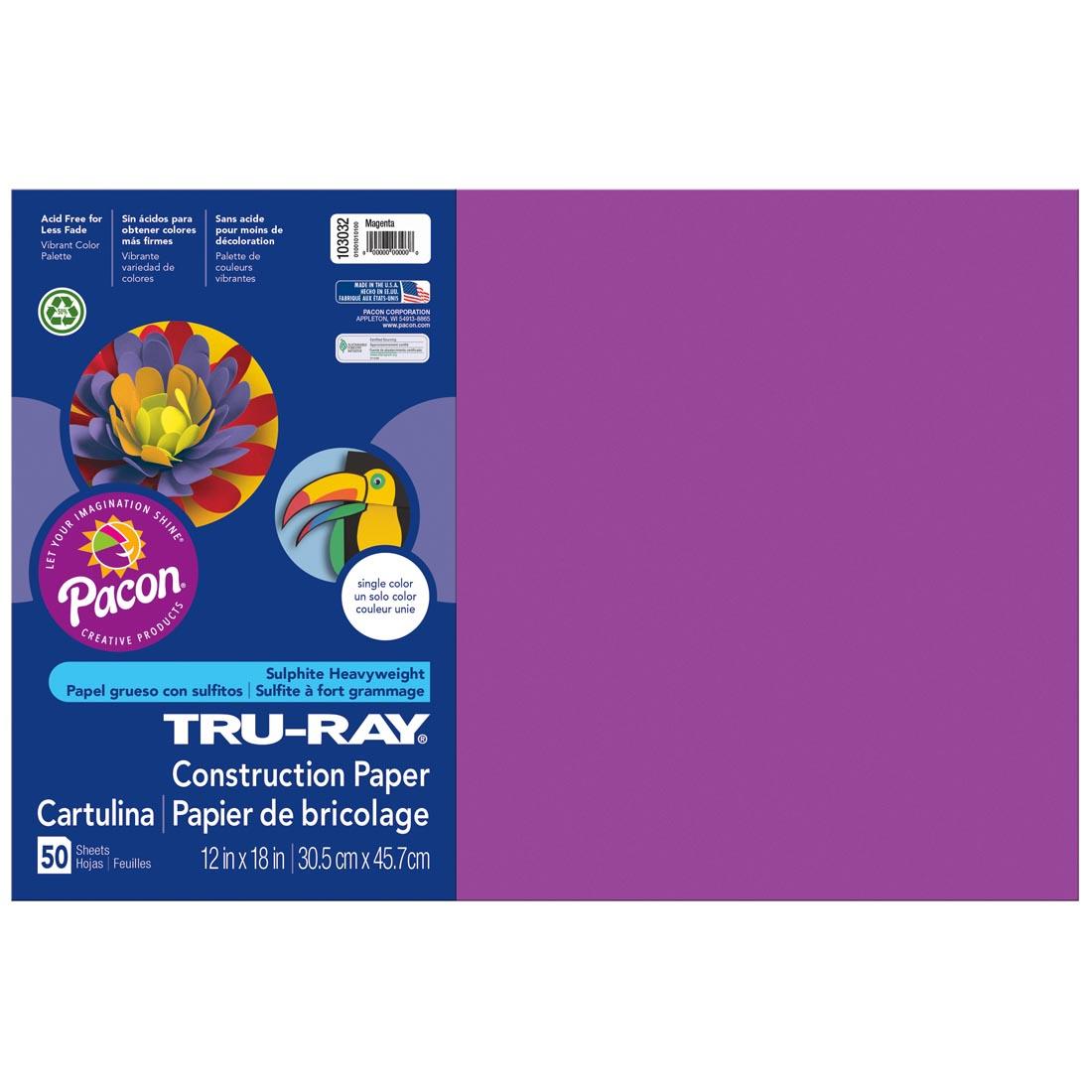 Magenta Tru-Ray Construction Paper