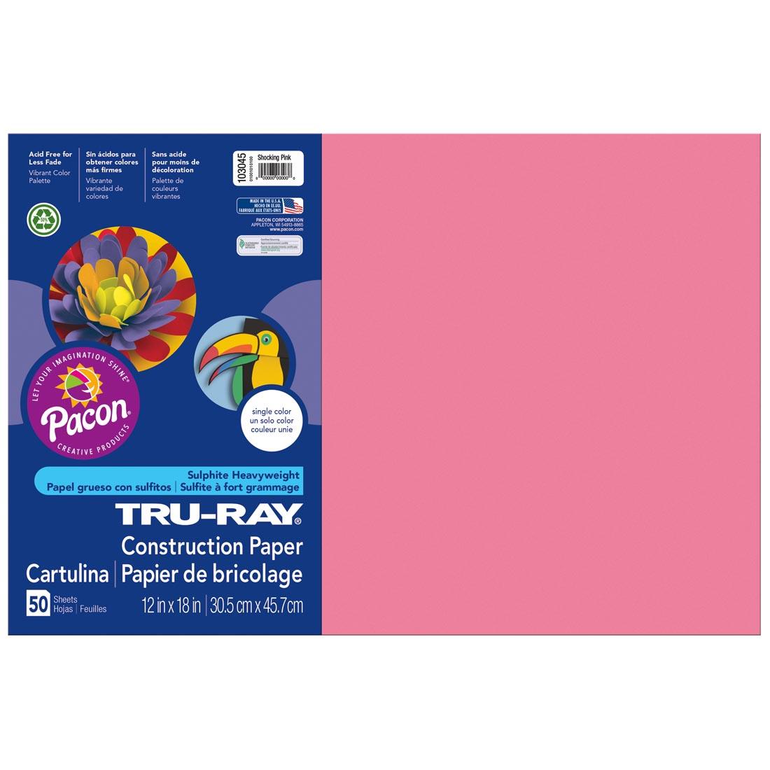 Shocking Pink Tru-Ray Construction Paper