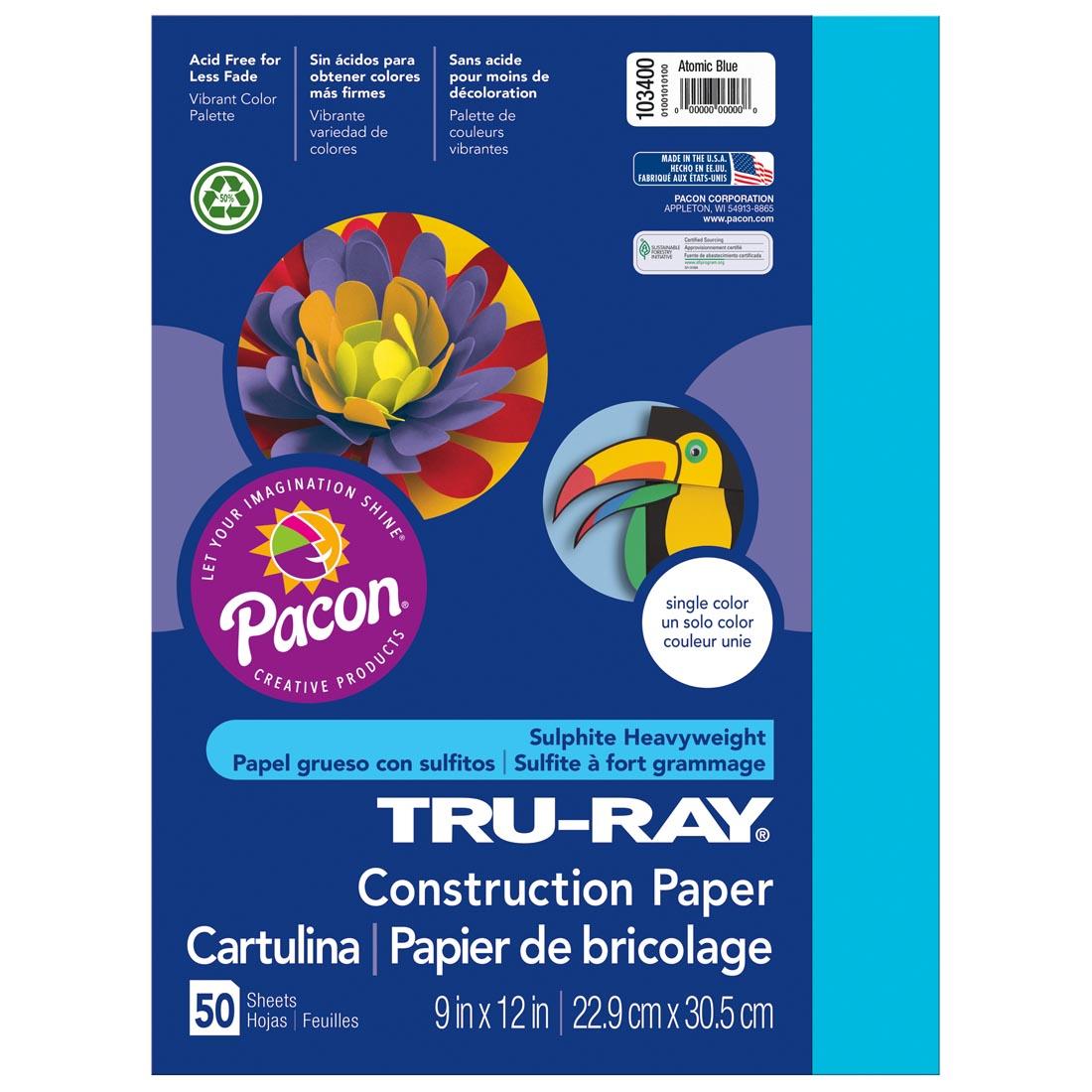 Atomic Blue Tru-Ray Construction Paper