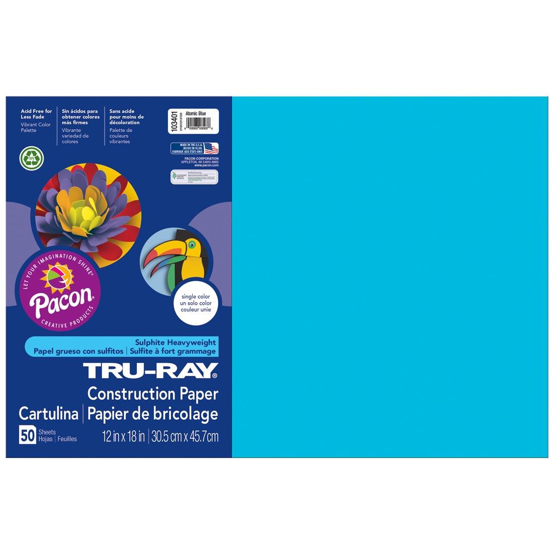 Atomic Blue Tru-Ray Construction Paper