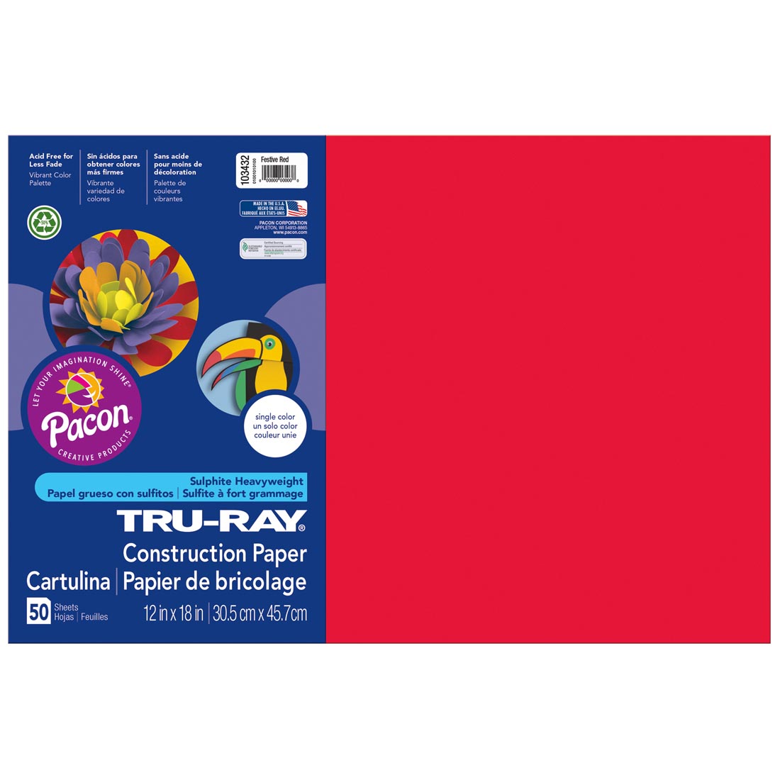 Festive Red Tru-Ray Construction Paper