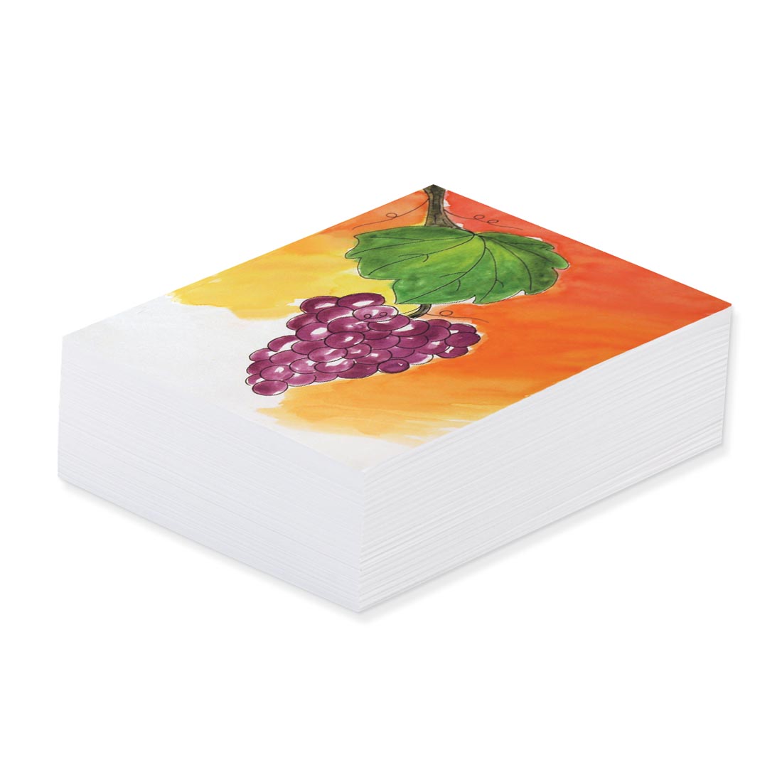 Stack of UCreate Mixed Media Art Paper with grapes painted on top
