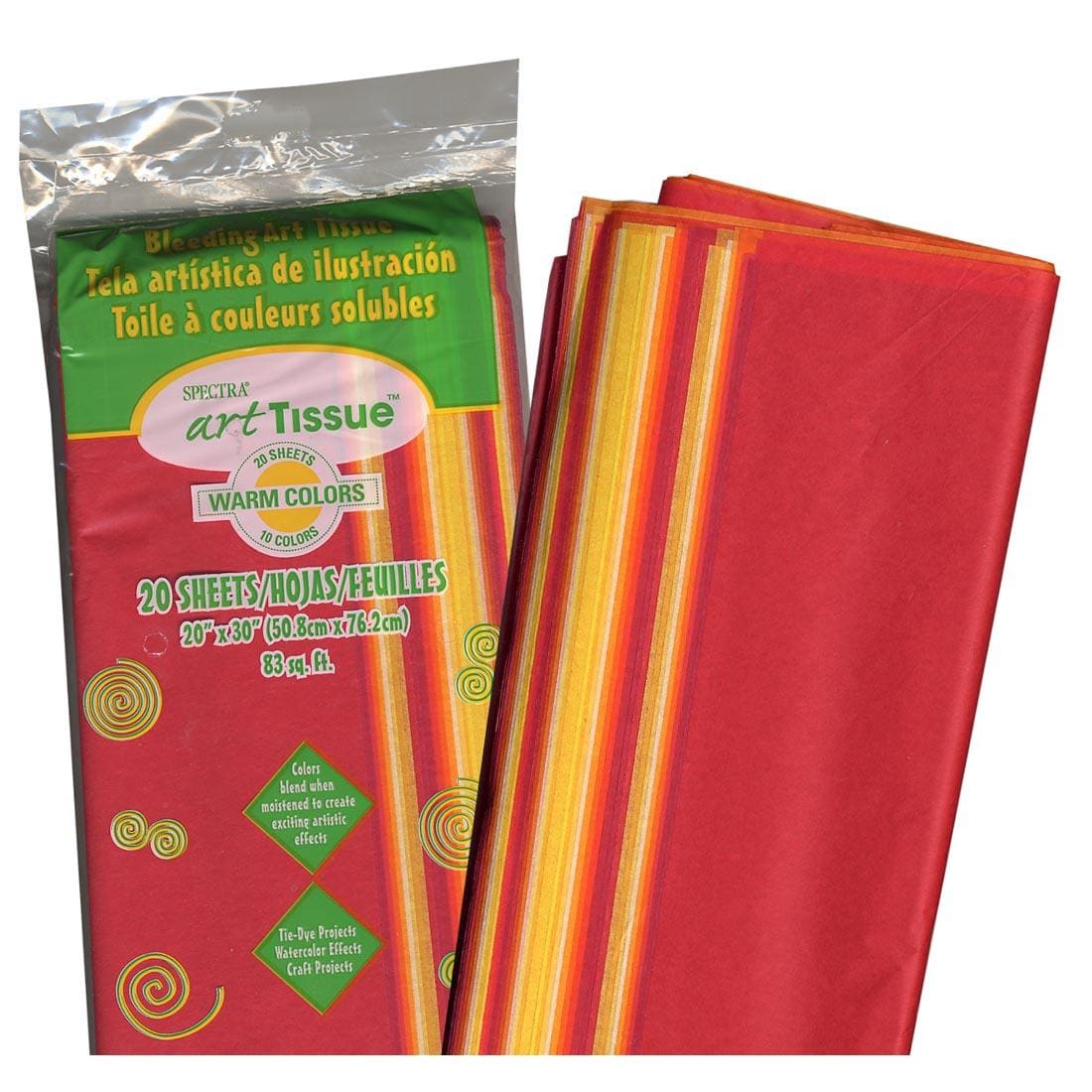 Spectra Bleeding Art Tissue Warm Colors Assortment