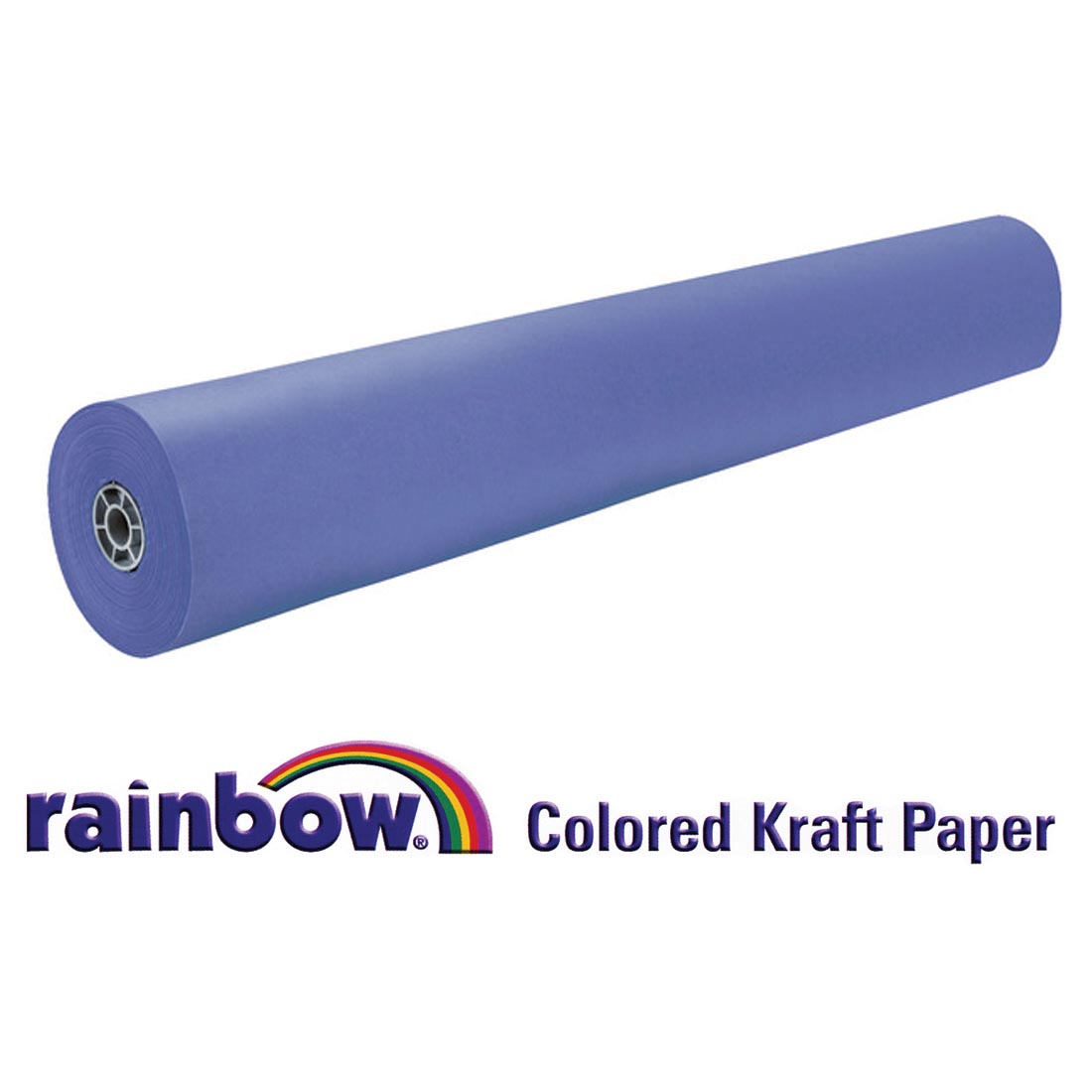 Roll of Royal Blue Paper with text Rainbow Colored Kraft Paper