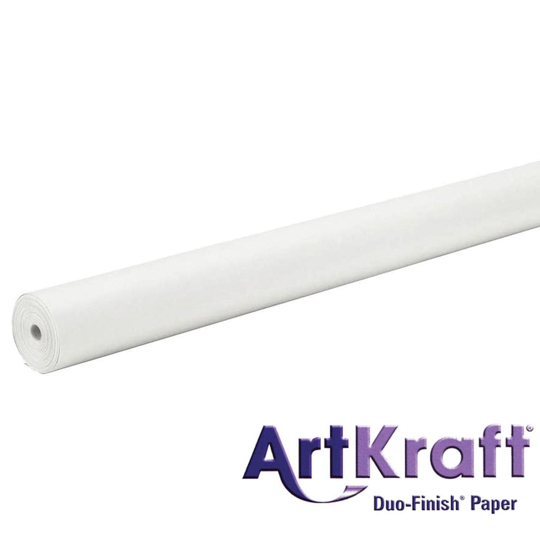 Roll of White Paper with text ArtKraft Duo-Finish Paper